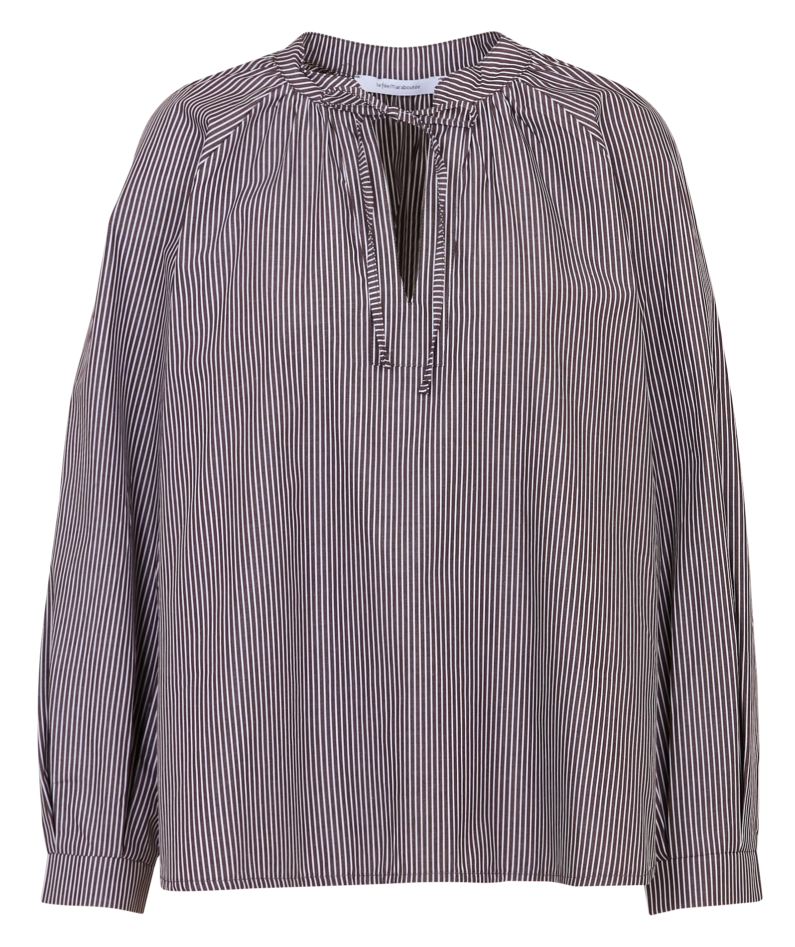 Loose-fit cotton blouse LA FEE MARABOUTEE Brown