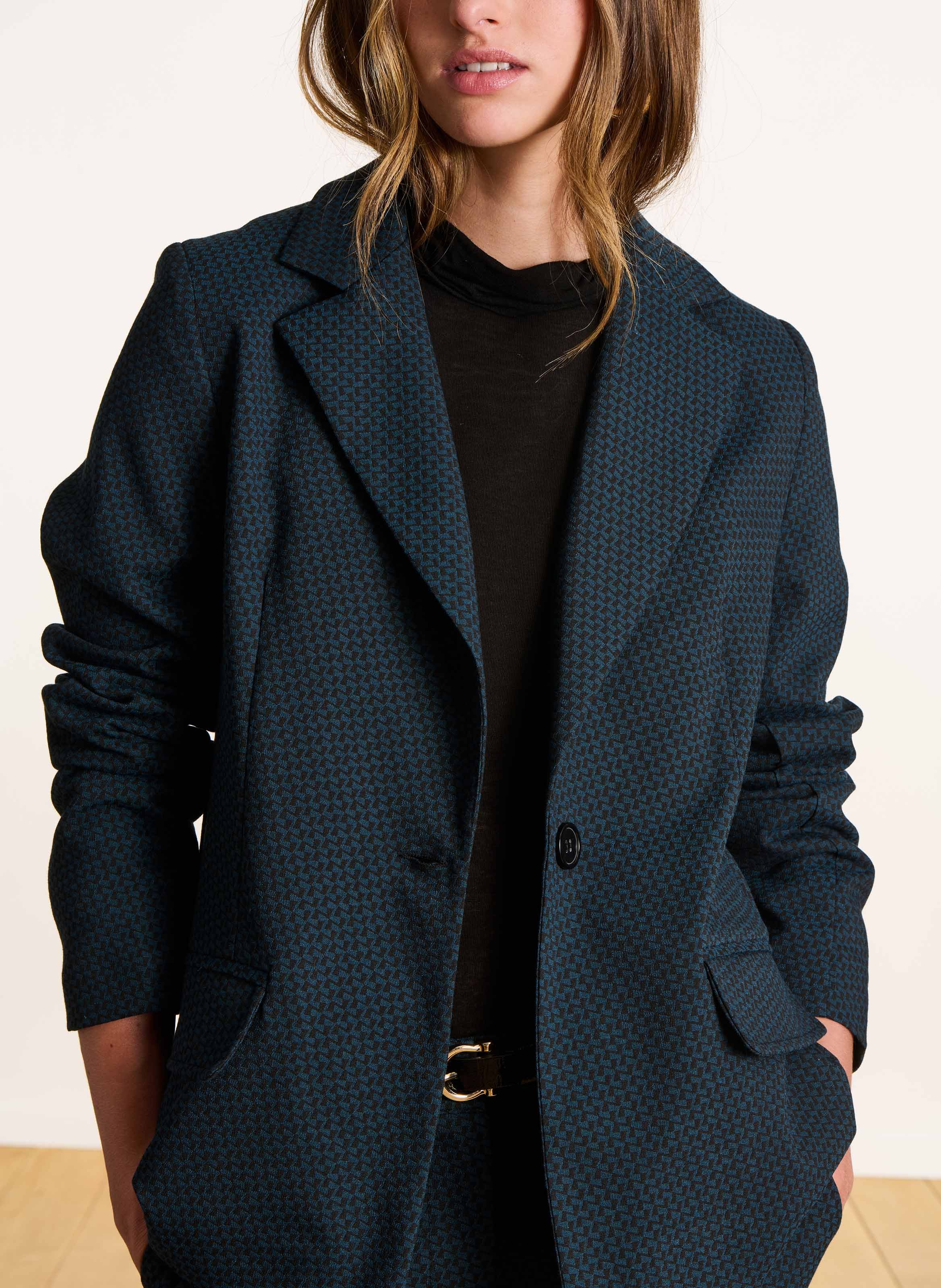 Tailored Jacquard Fitted Blazer LA FEE MARABOUTEE Multicolored