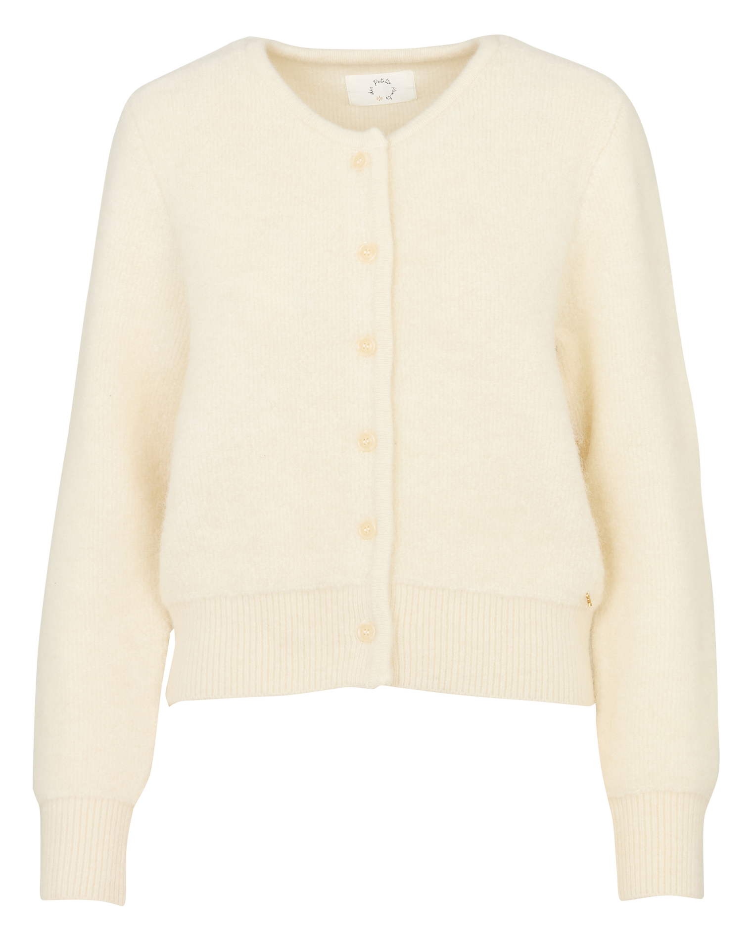 Oversized round neck wool blend vest DES PETITS HAUTS Beige