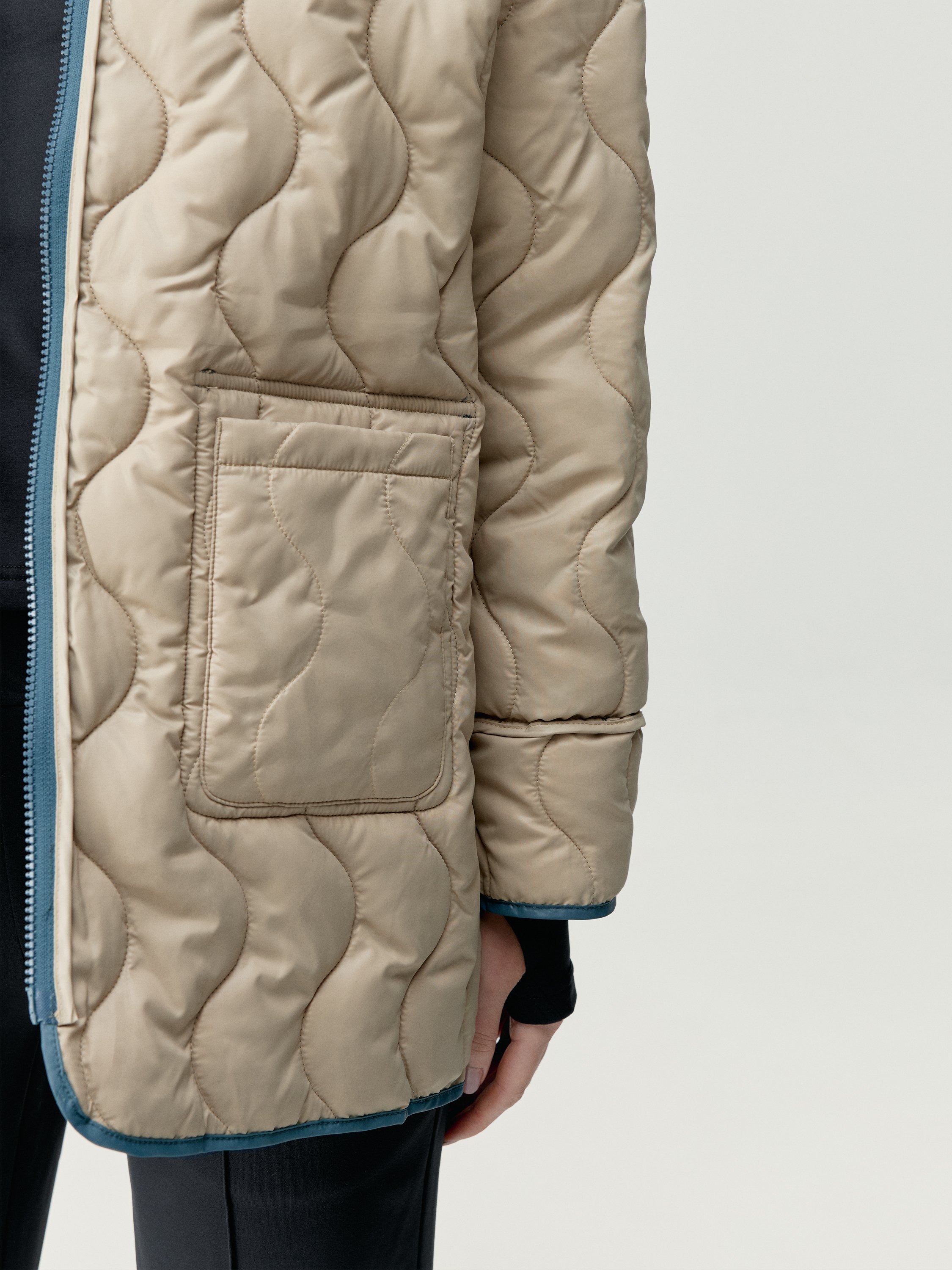 Quilted outer jacket BORN LIVING YOGA Blue