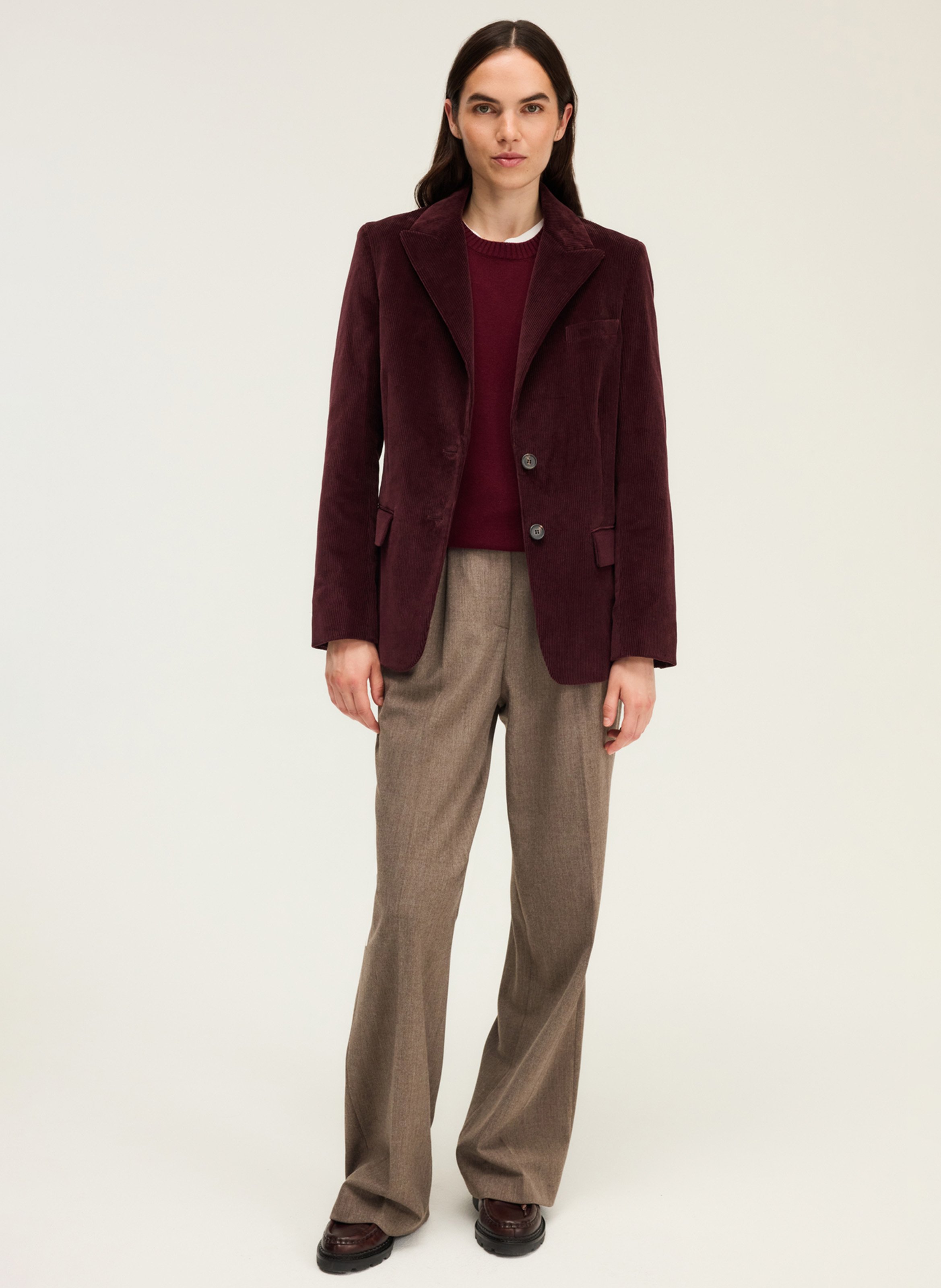 Veste de tailleur en velours côtelé PABLO Rouge