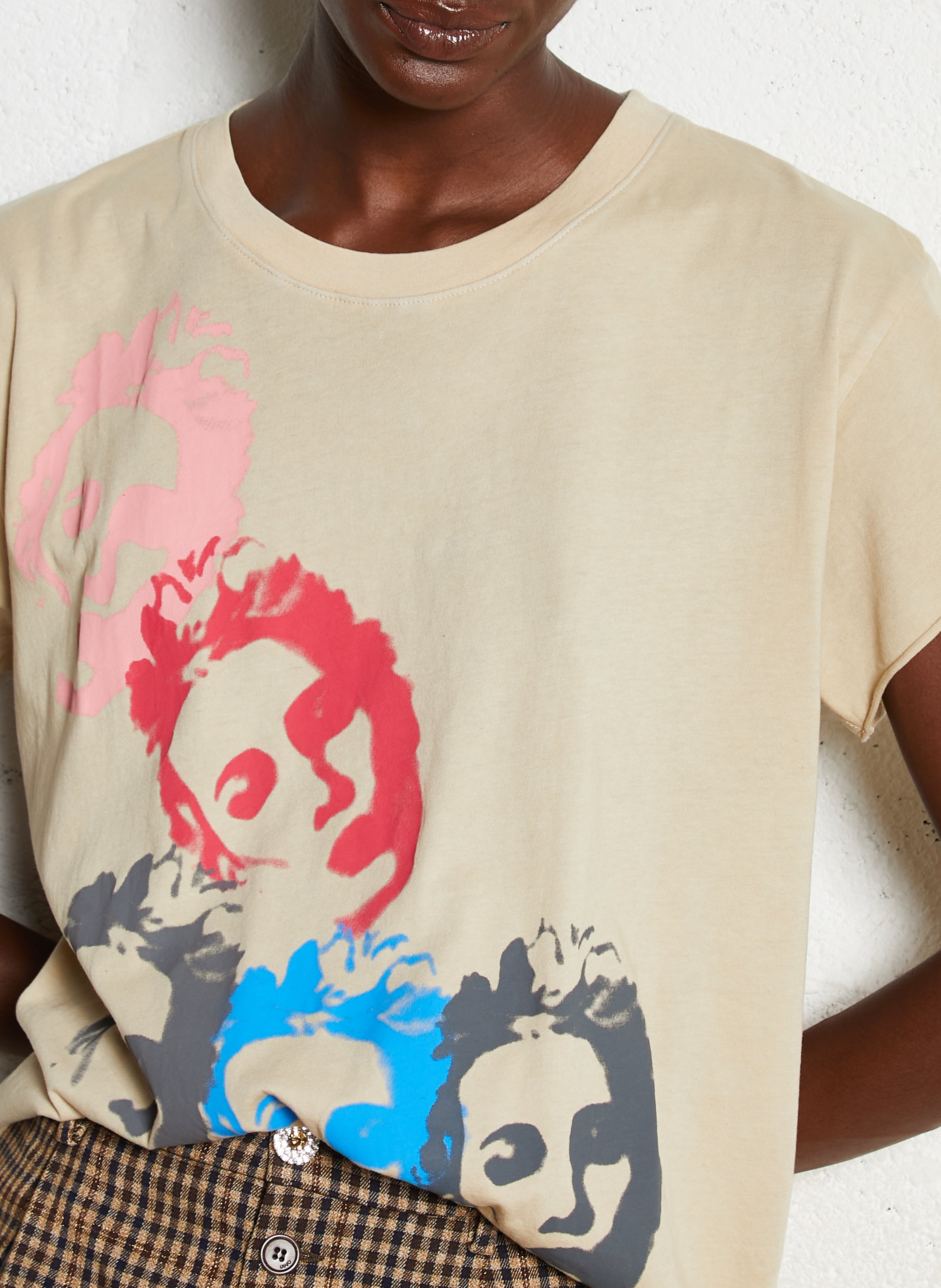 T-shirt van biokatoen met ronde hals LEON & HARPER Grijs