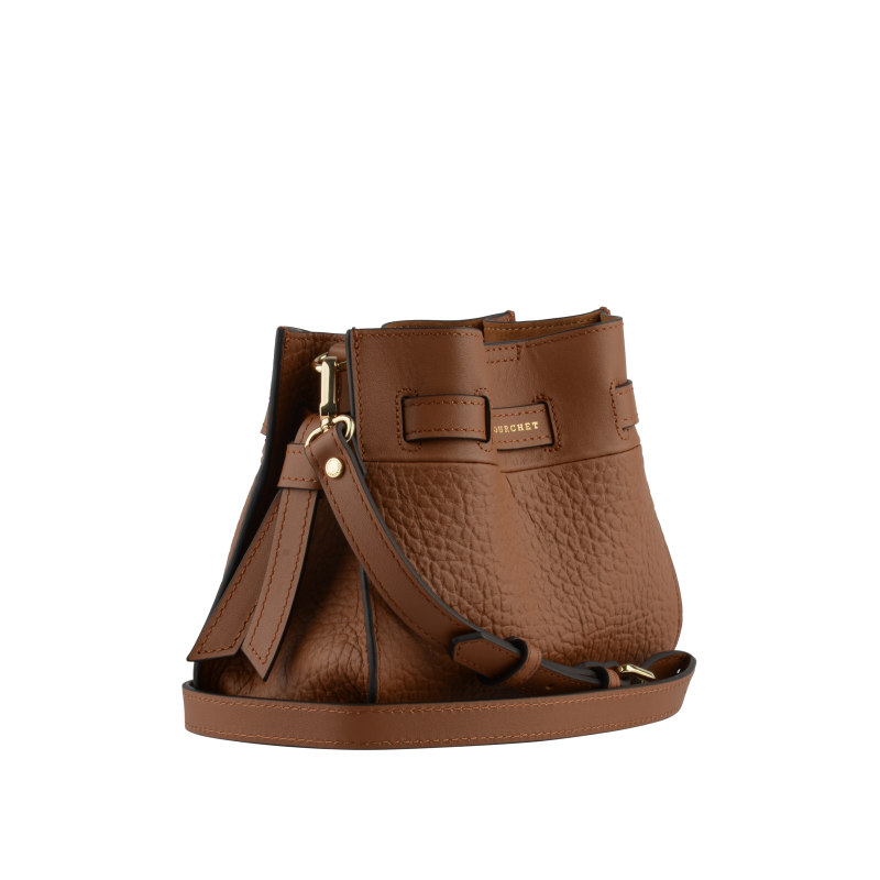 Shoulder bag - cowhide leather POURCHET Brown