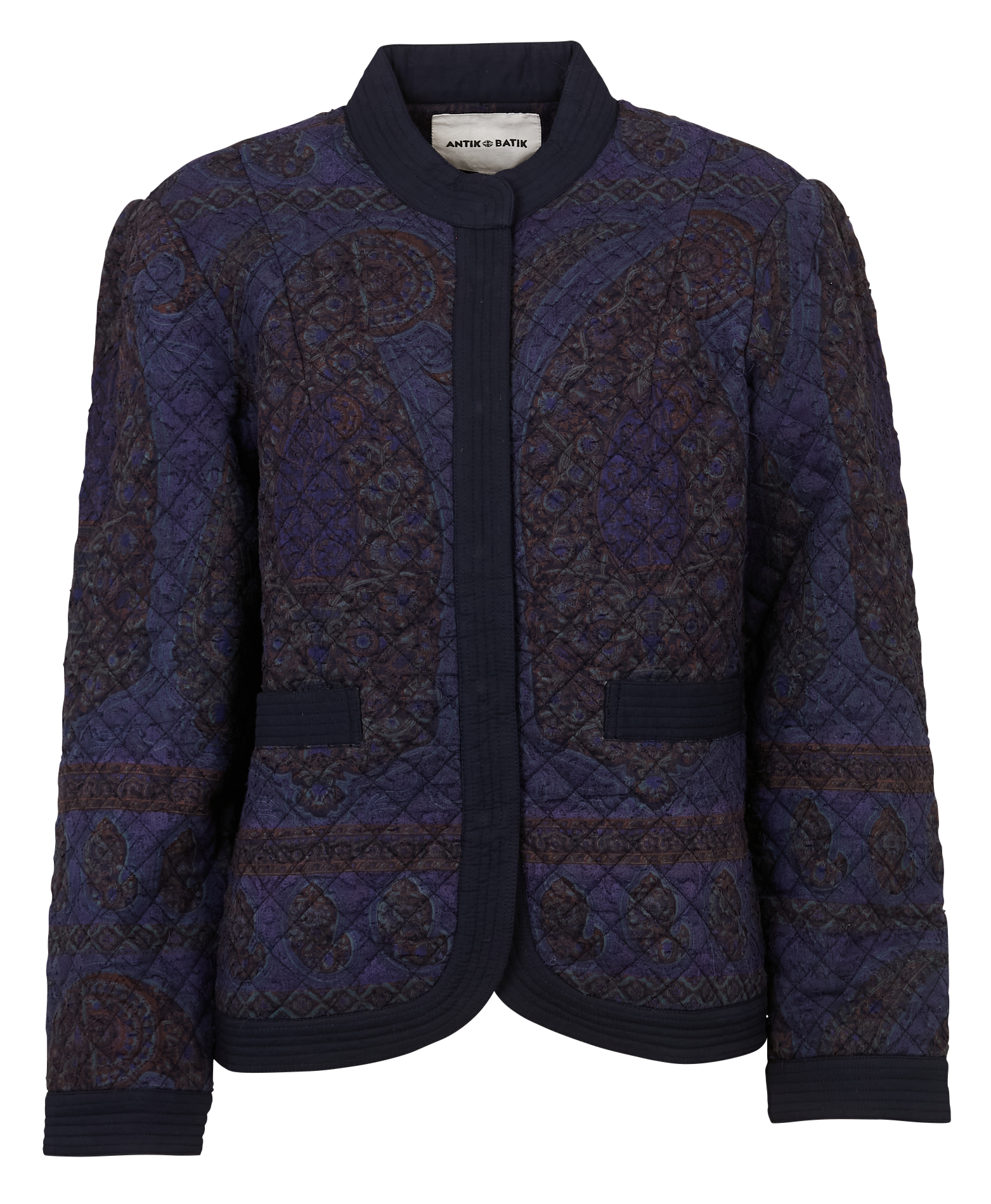 Bedruckte gerade Baumwolljacke ANTIK BATIK Blau
