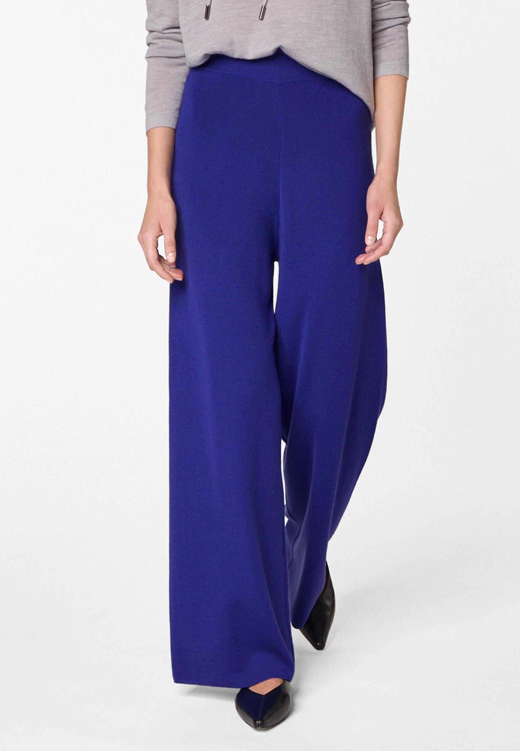 Wide leg merino wool trousers RODIER Blue
