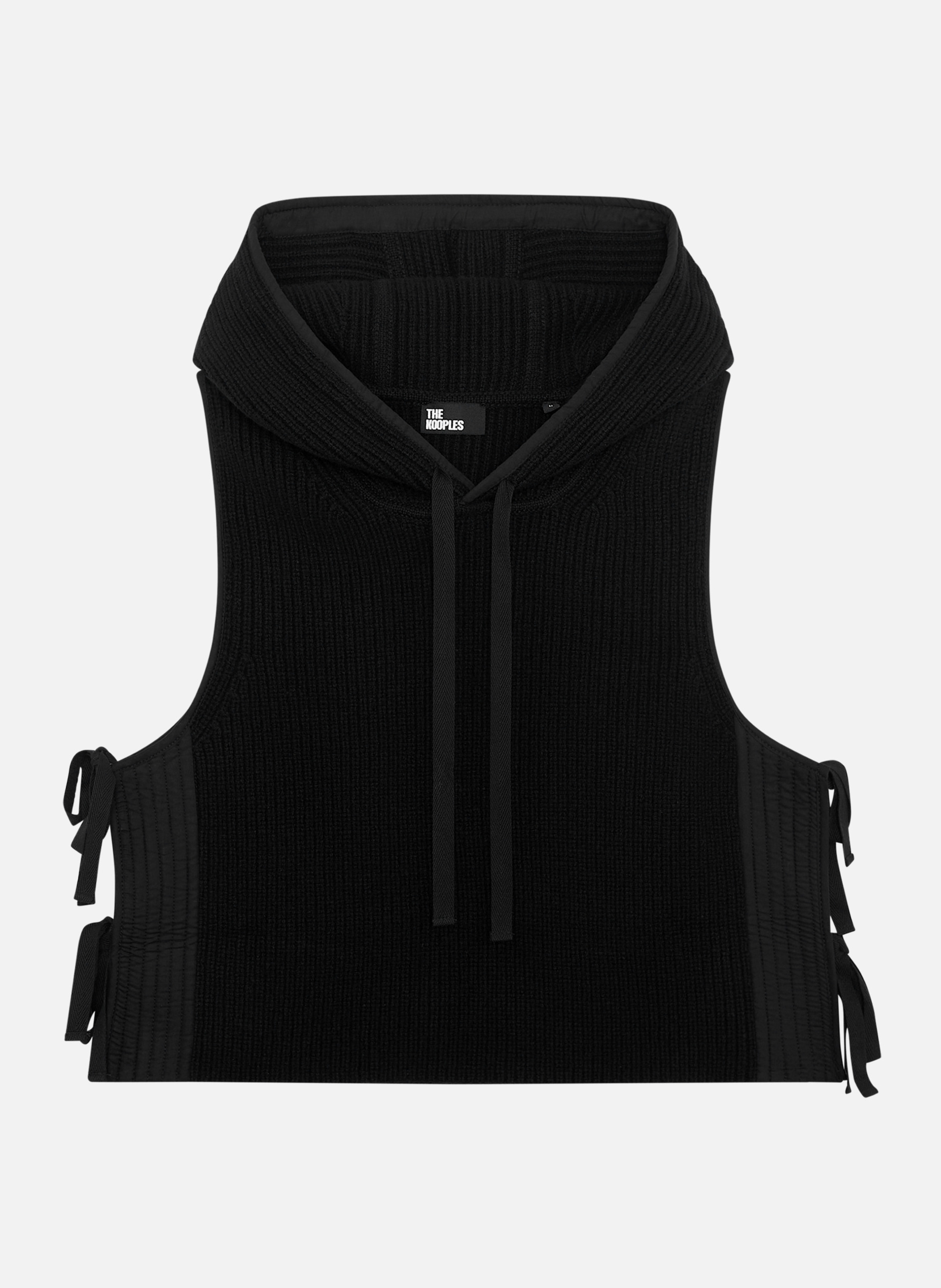 Wool and cotton gilet Black
