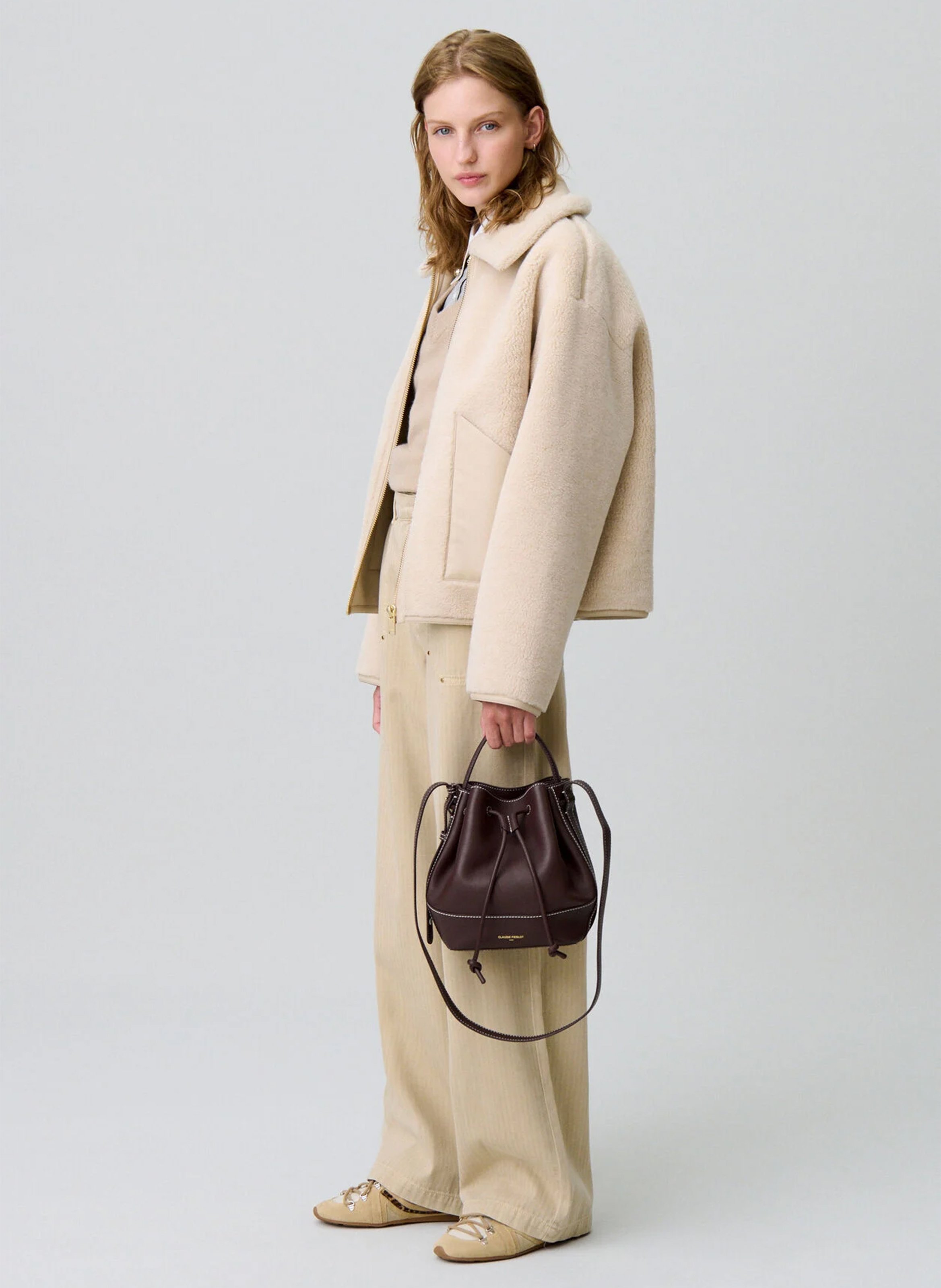 Sac bandoulière sceau en cuir CLAUDIE PIERLOT Rouge