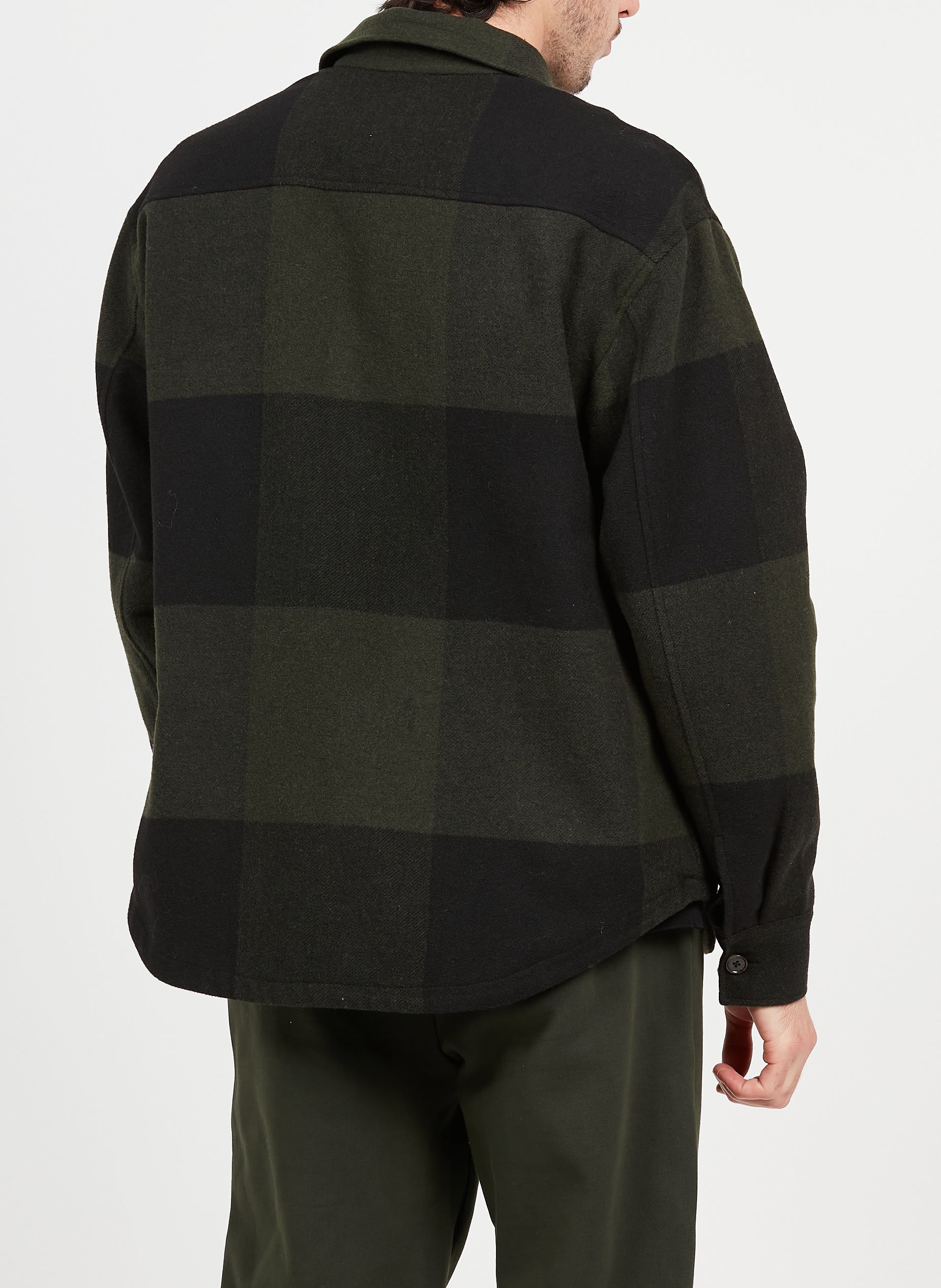 Veste chemise col classique rayée en coton mélangé  LES DEUX Vert