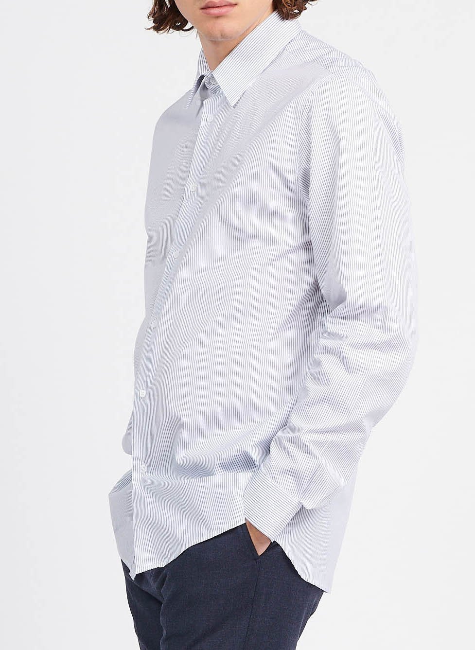 Regular-fit striped cotton shirt with classic collar ATELIER PRIVE Blue