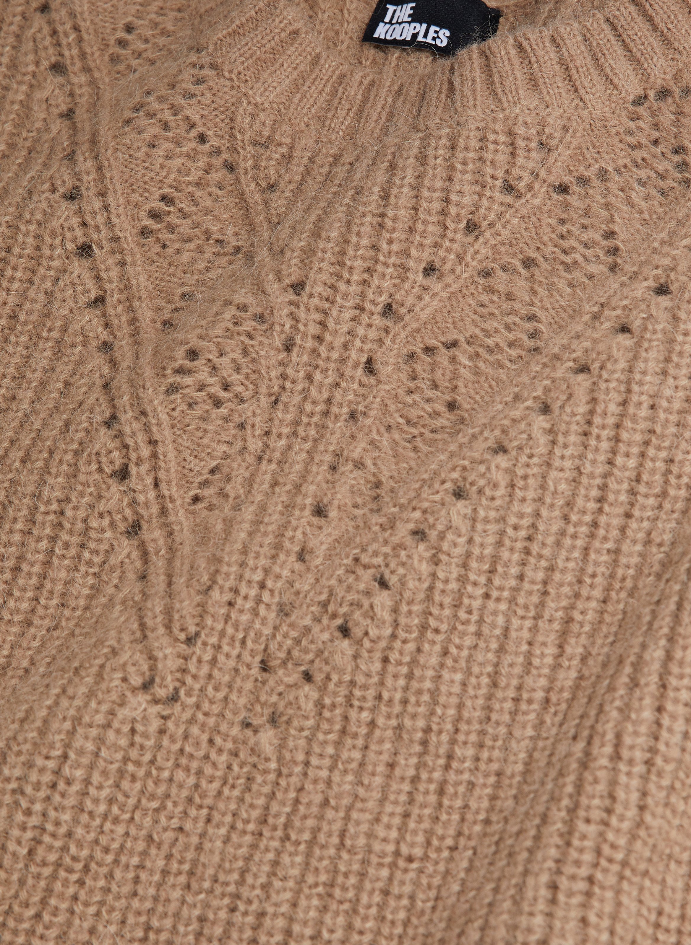 Mixed wool sweater with openwork details THE KOOPLES Brown