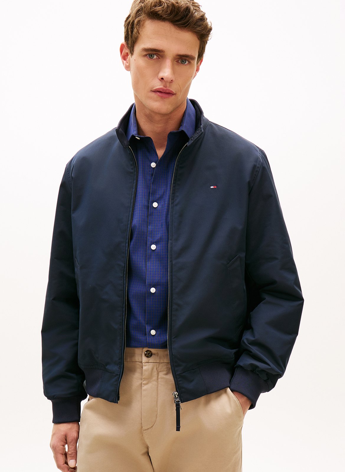 Gerade geschnittene Jacke mit Stehkragen TOMMY HILFIGER Blau