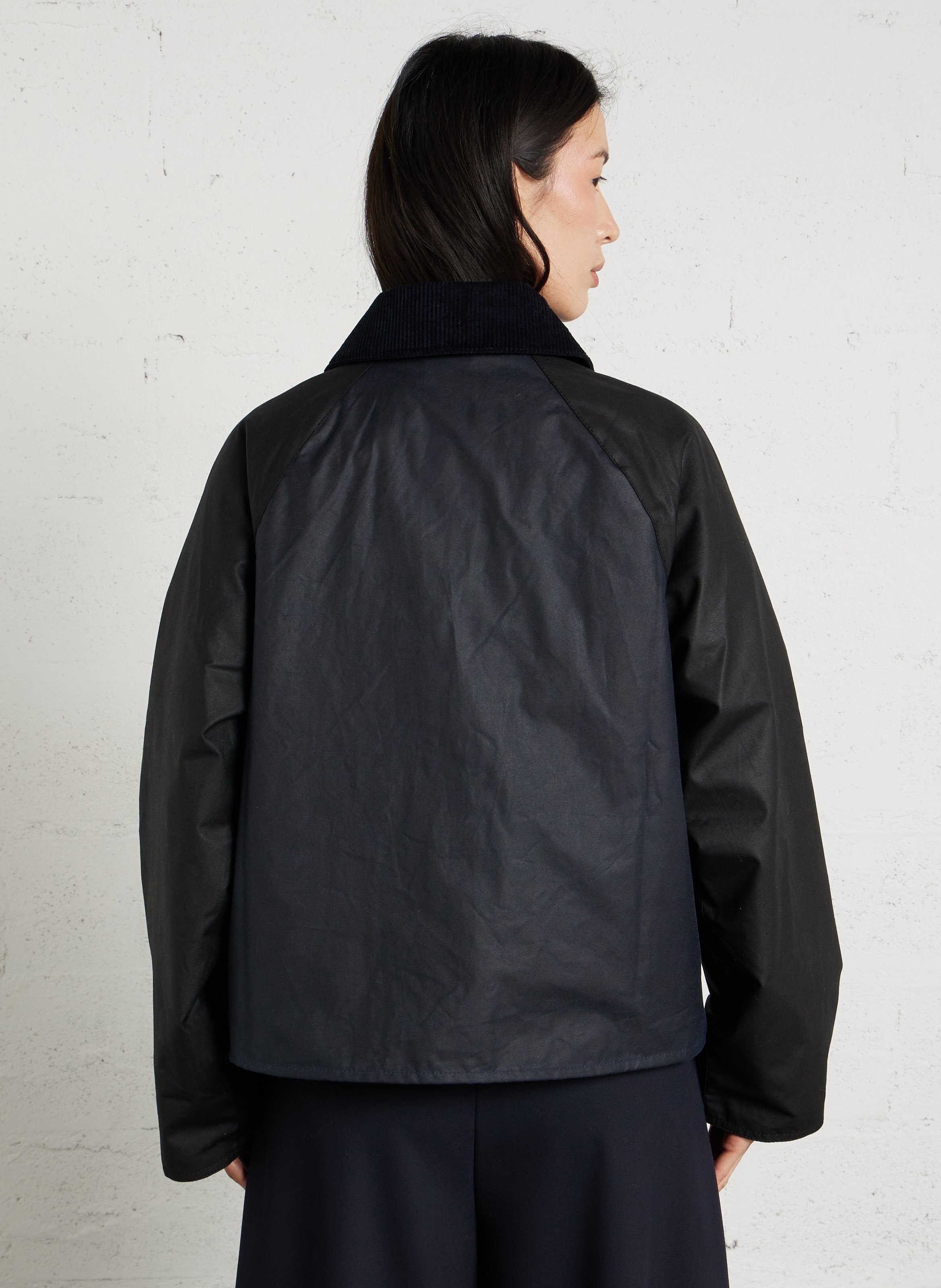 Jas met ritssluiting in gewaxt recht model BARBOUR Blauw