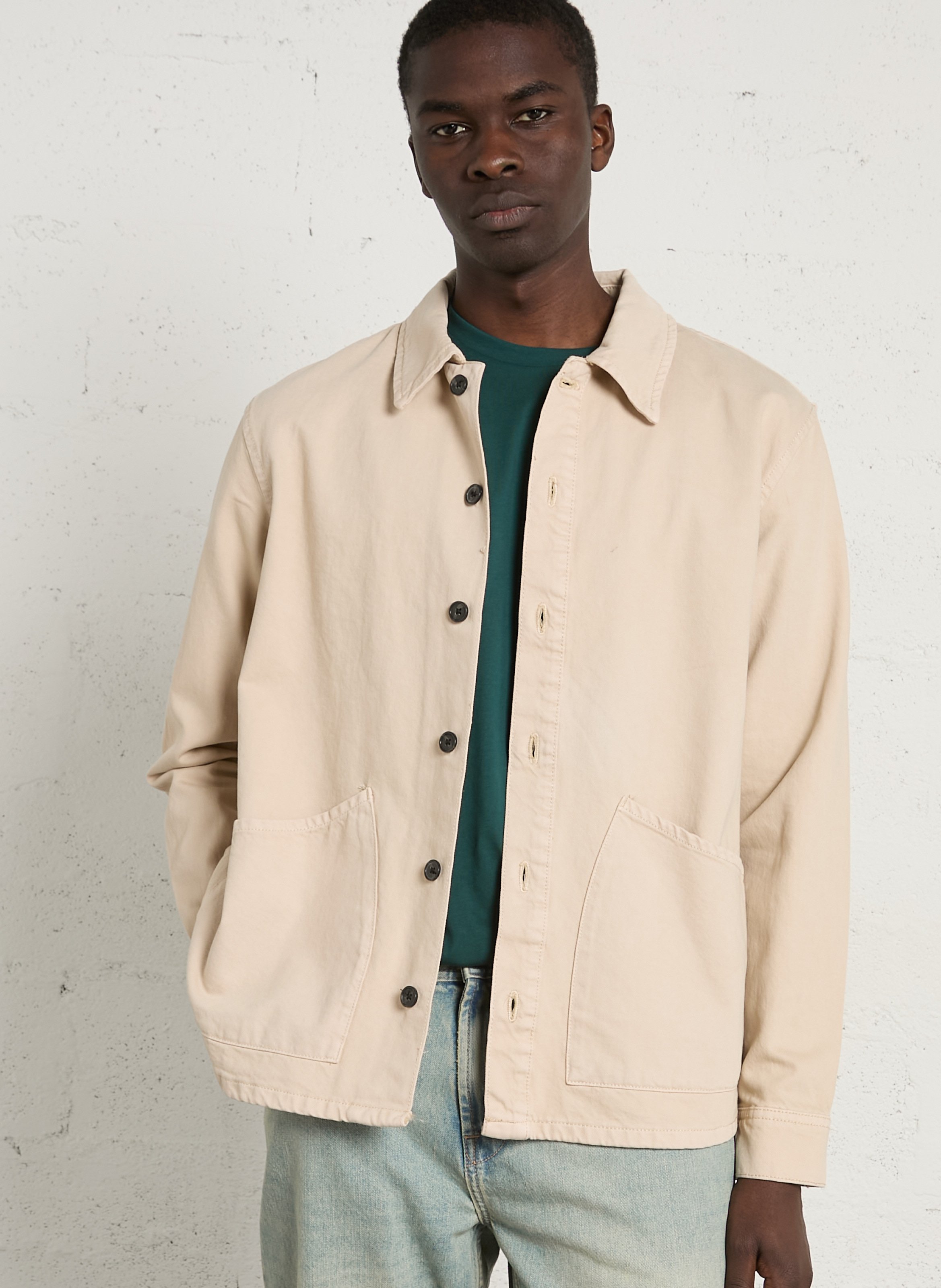 Klassieke katoenen jas SOLID Beige