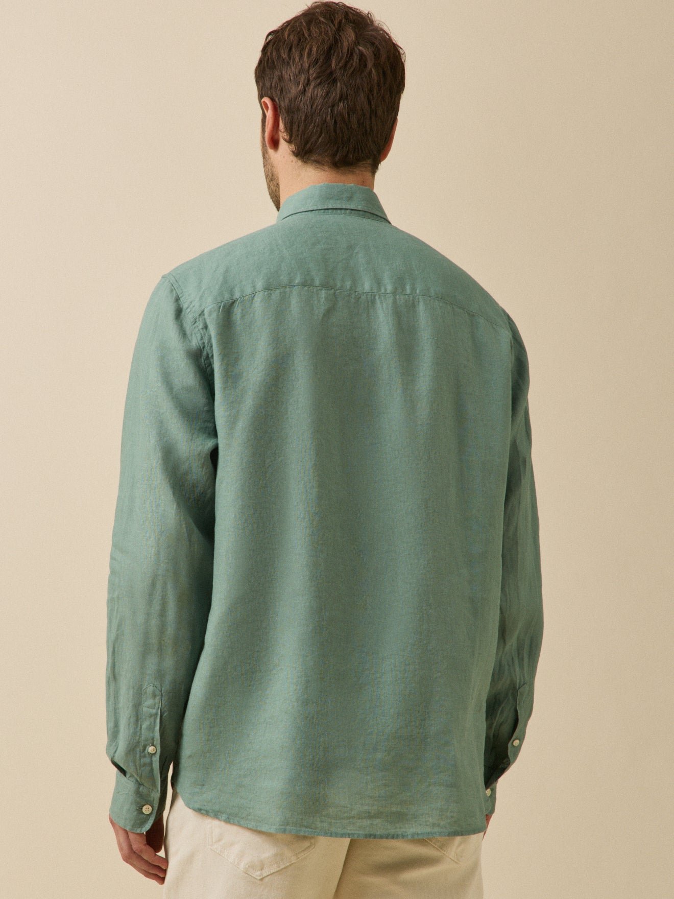 Contemporary cut linen shirt CYRILLUS Green