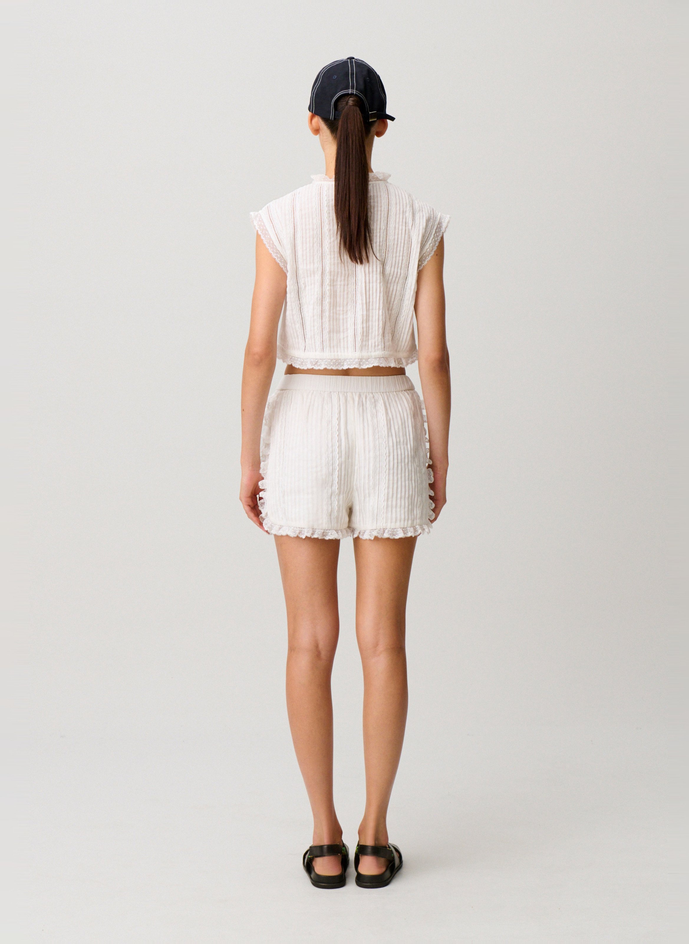 Short court en coton mélangé  CLAUDIE PIERLOT Beige