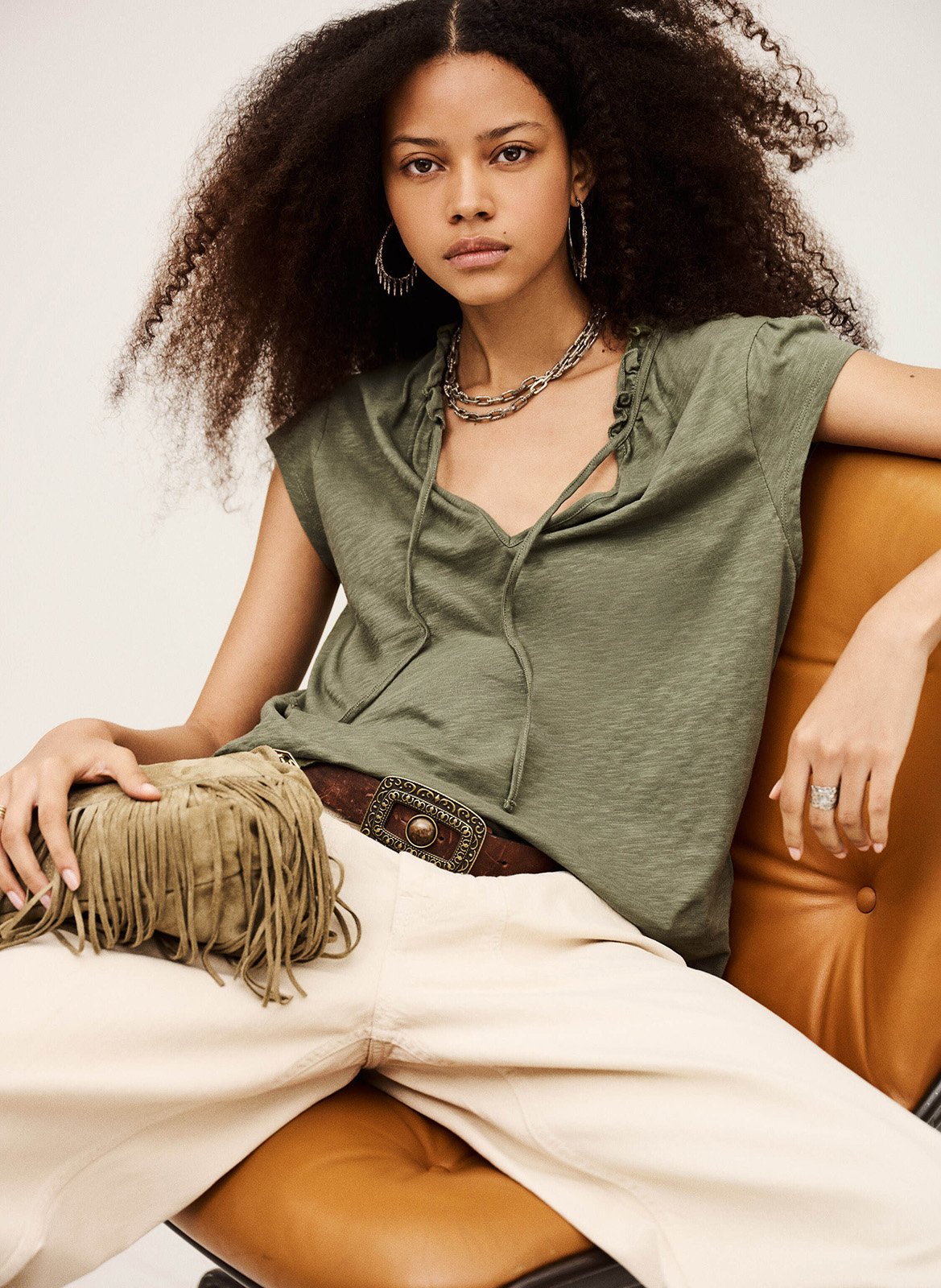 Effen T-shirt BA&SH Kaki