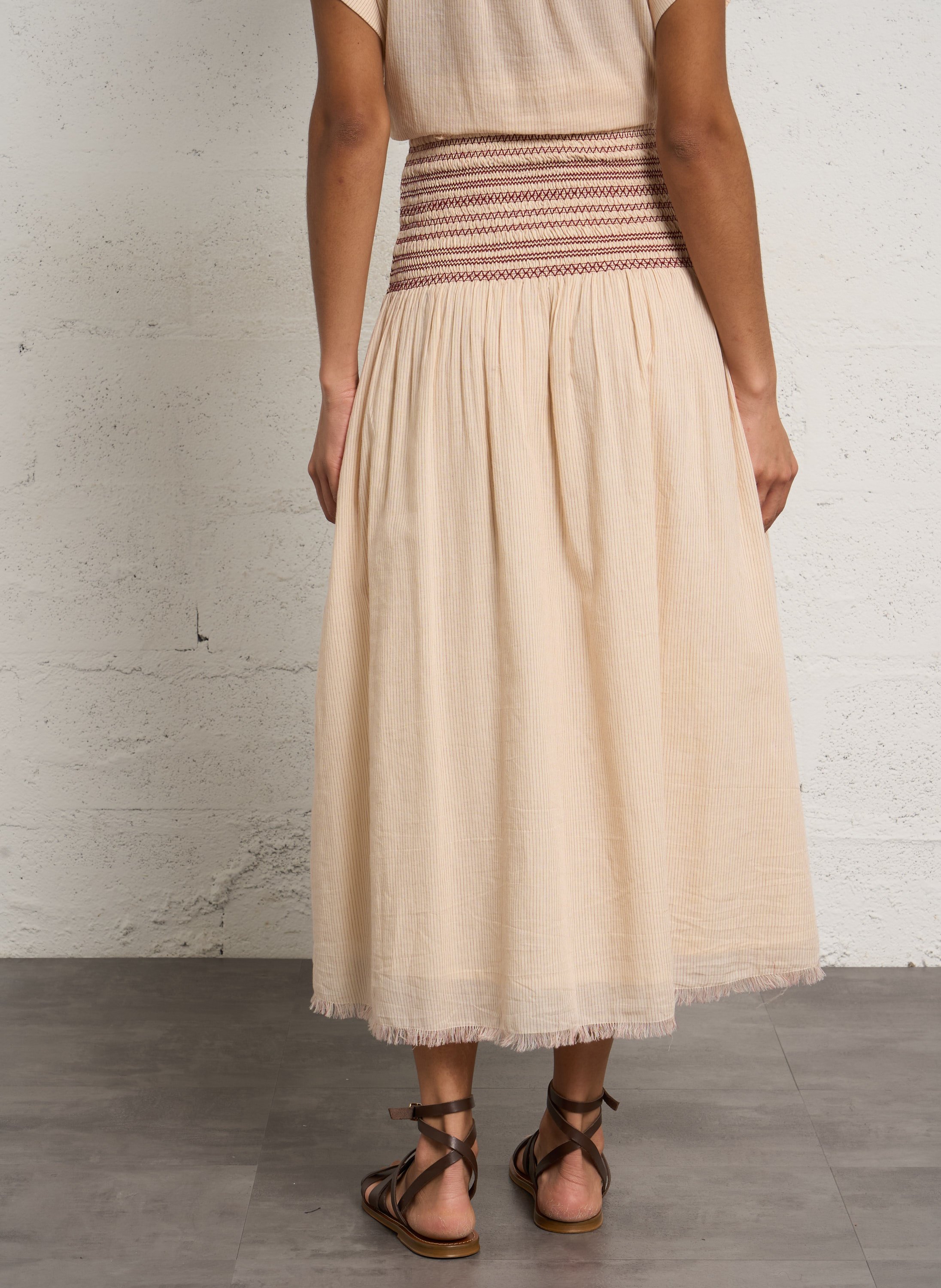 Cotton midi skirt HOD PARIS Beige