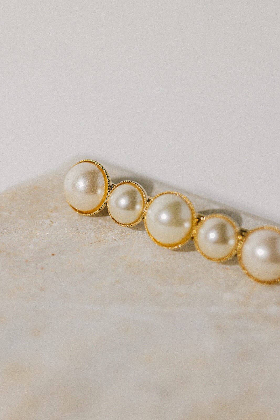 Mini gold-plated pearl hair clip Golden