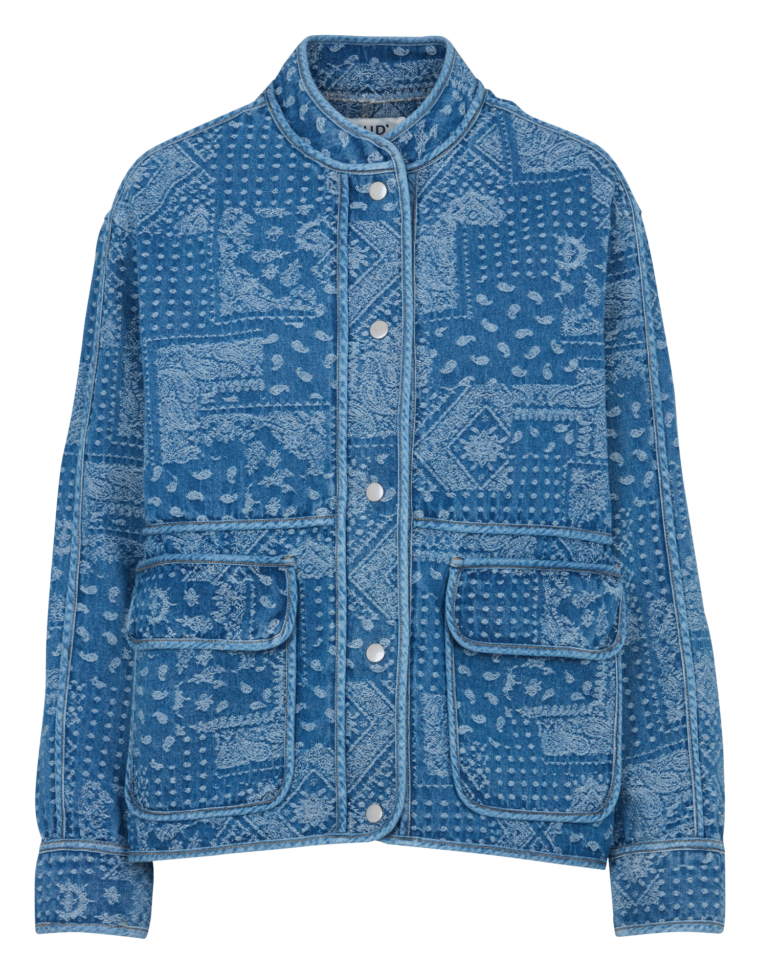 Jasje van katoenmix met maokraag SUD EXPRESS Blauw