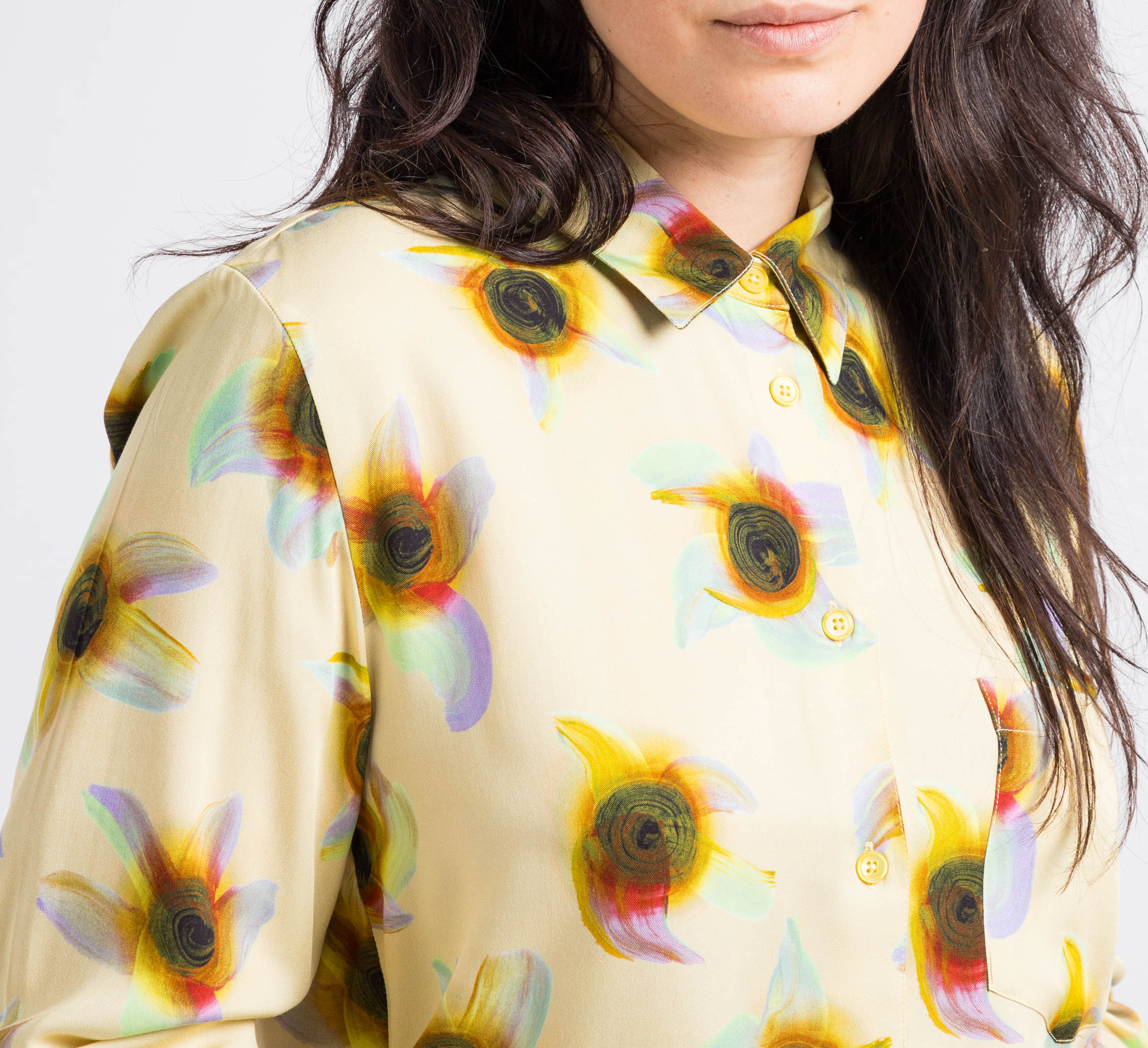 Gerade geschnittene fließende Bluse mit klassischem Kragen PAUL SMITH Gelb