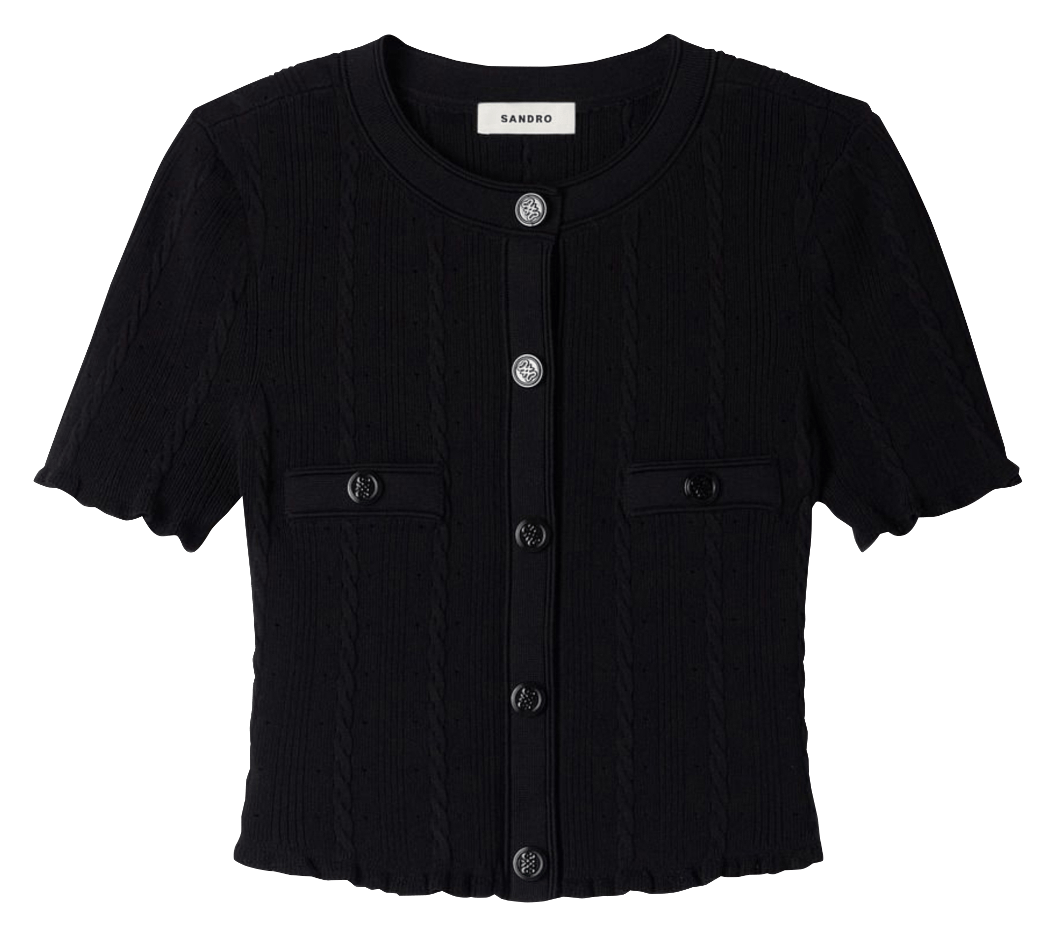 Gilet col rond  SANDRO Noir