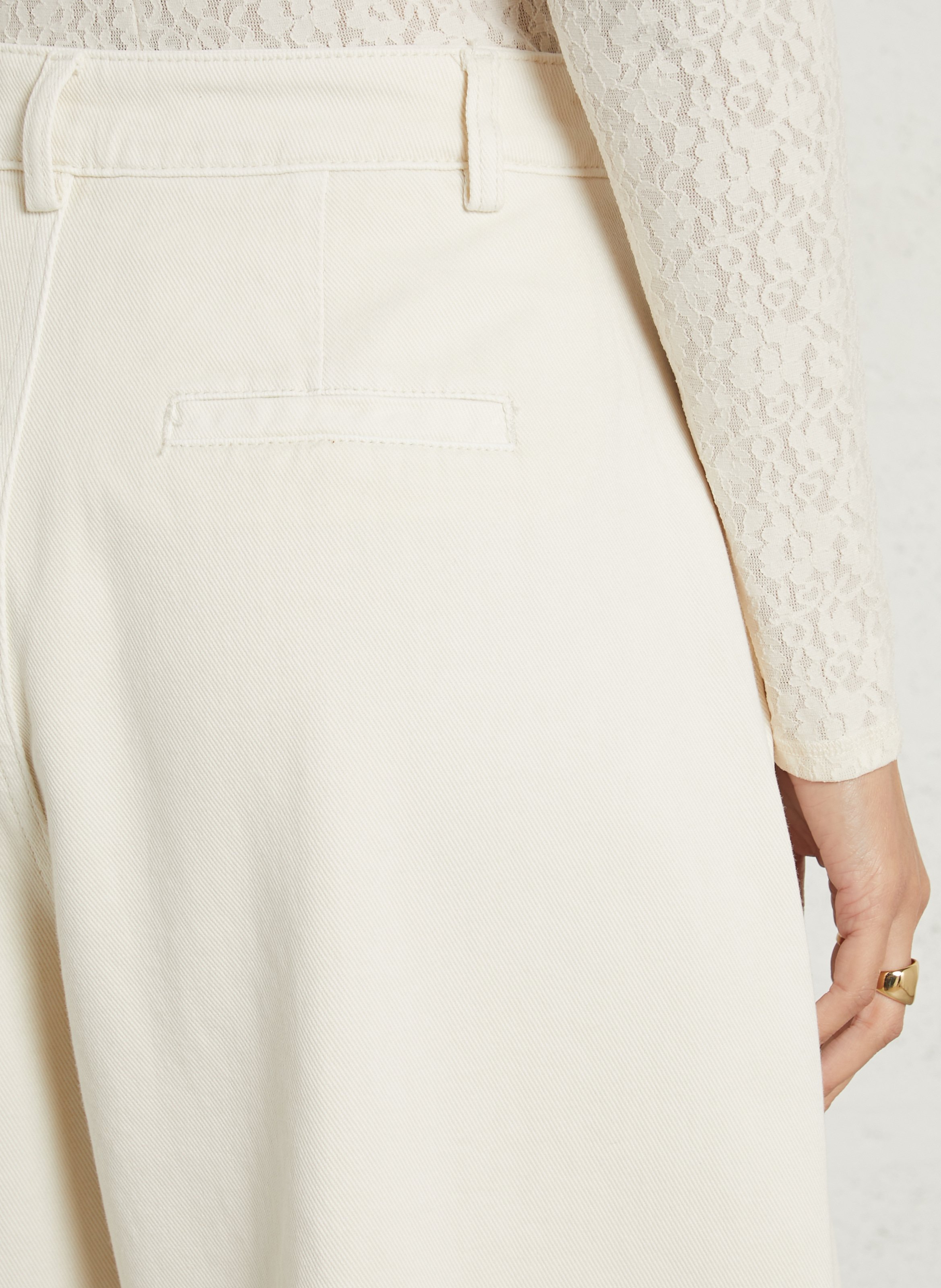 High-rise wide-leg cotton jeans SUNCOO White