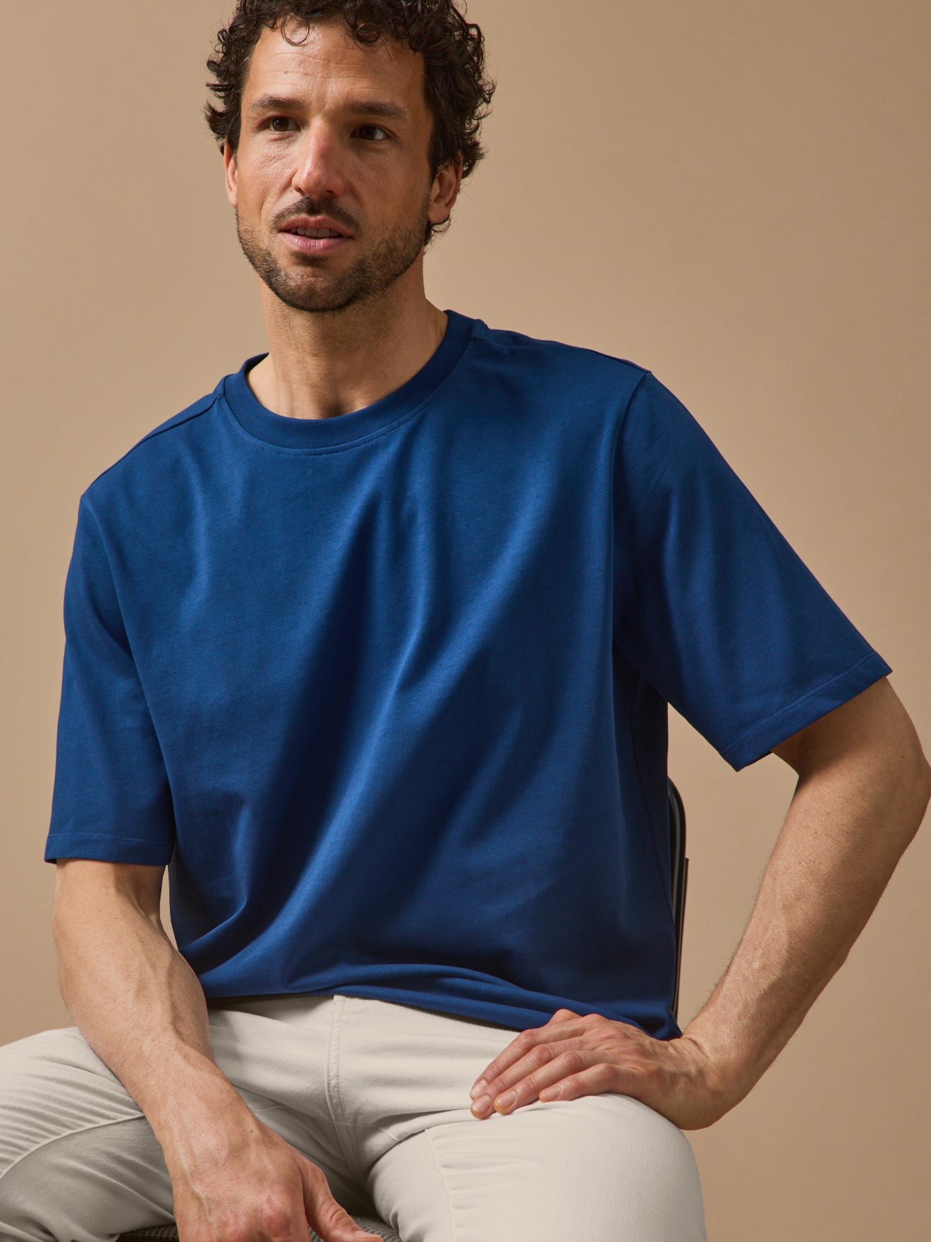 Solid color organic cotton t-shirt CYRILLUS Blue