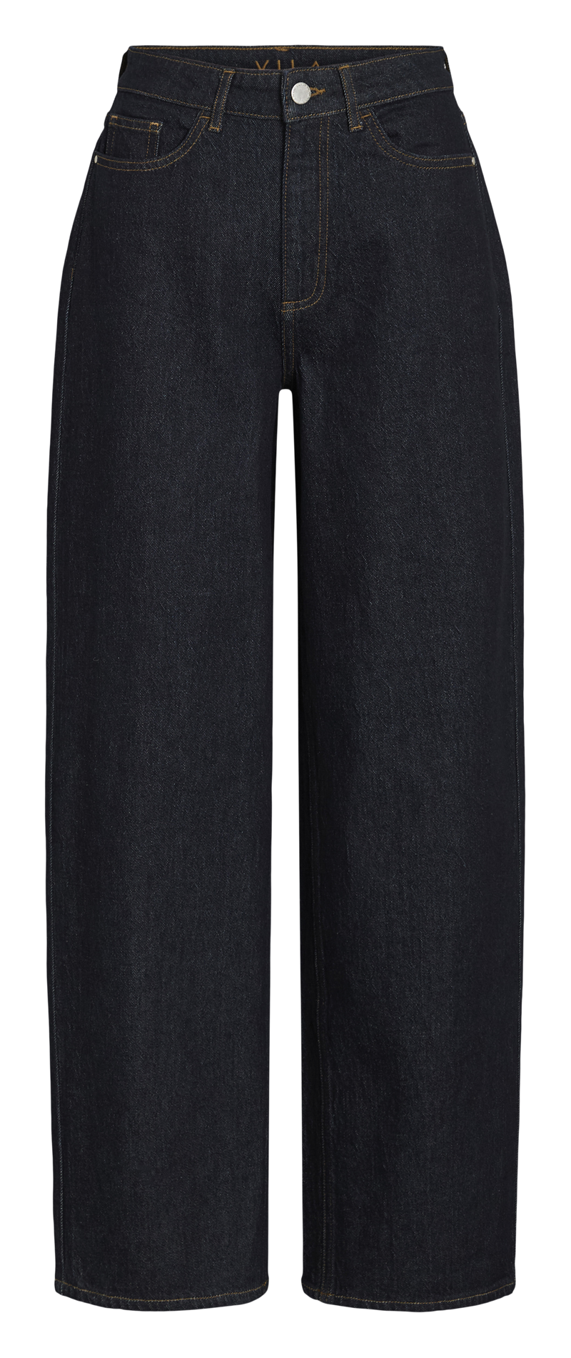 Hoch sitzende weite Jeans aus Raw-Denim VILA Blau