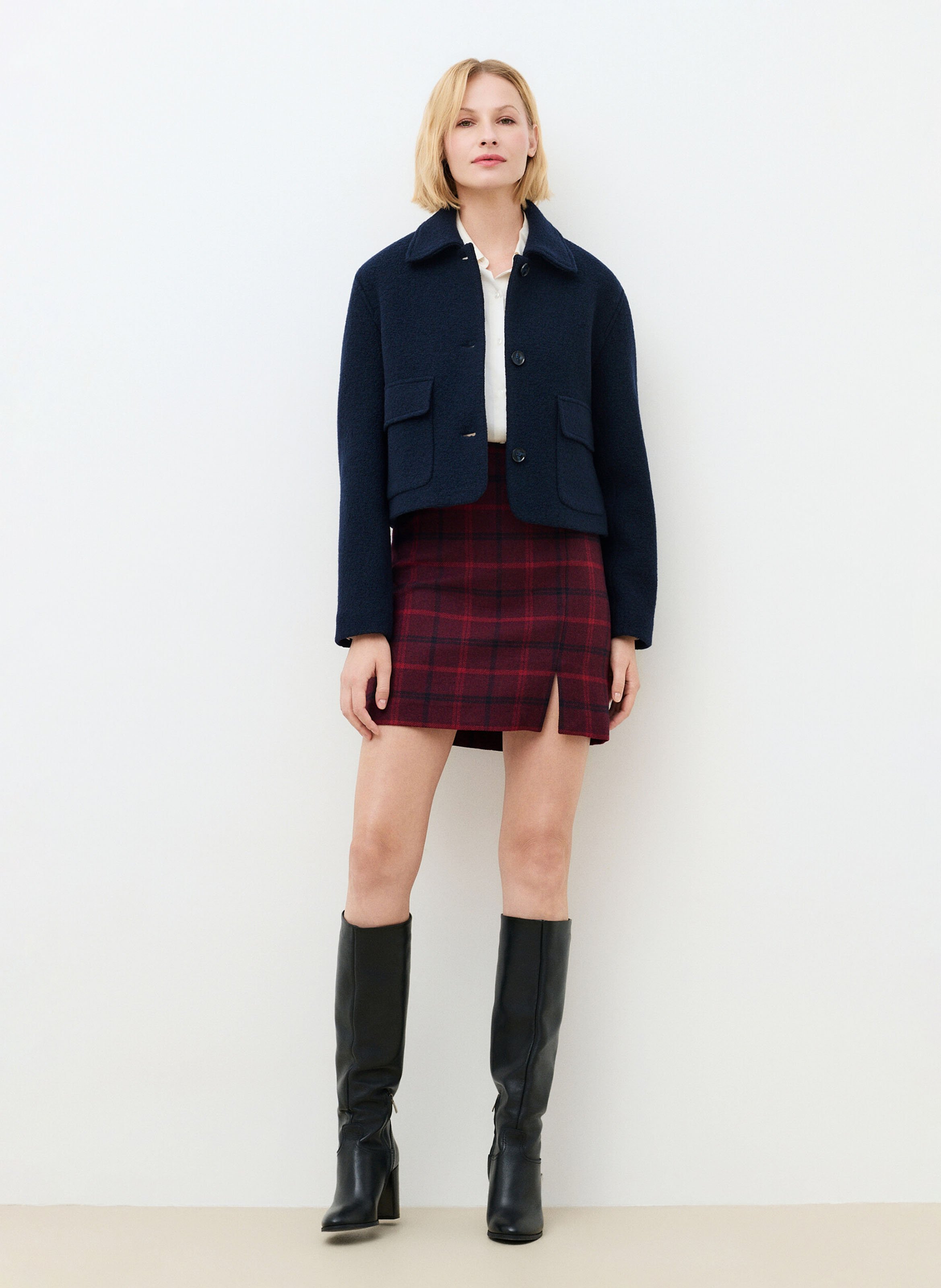 Straight wool jacket CAROLL Blue