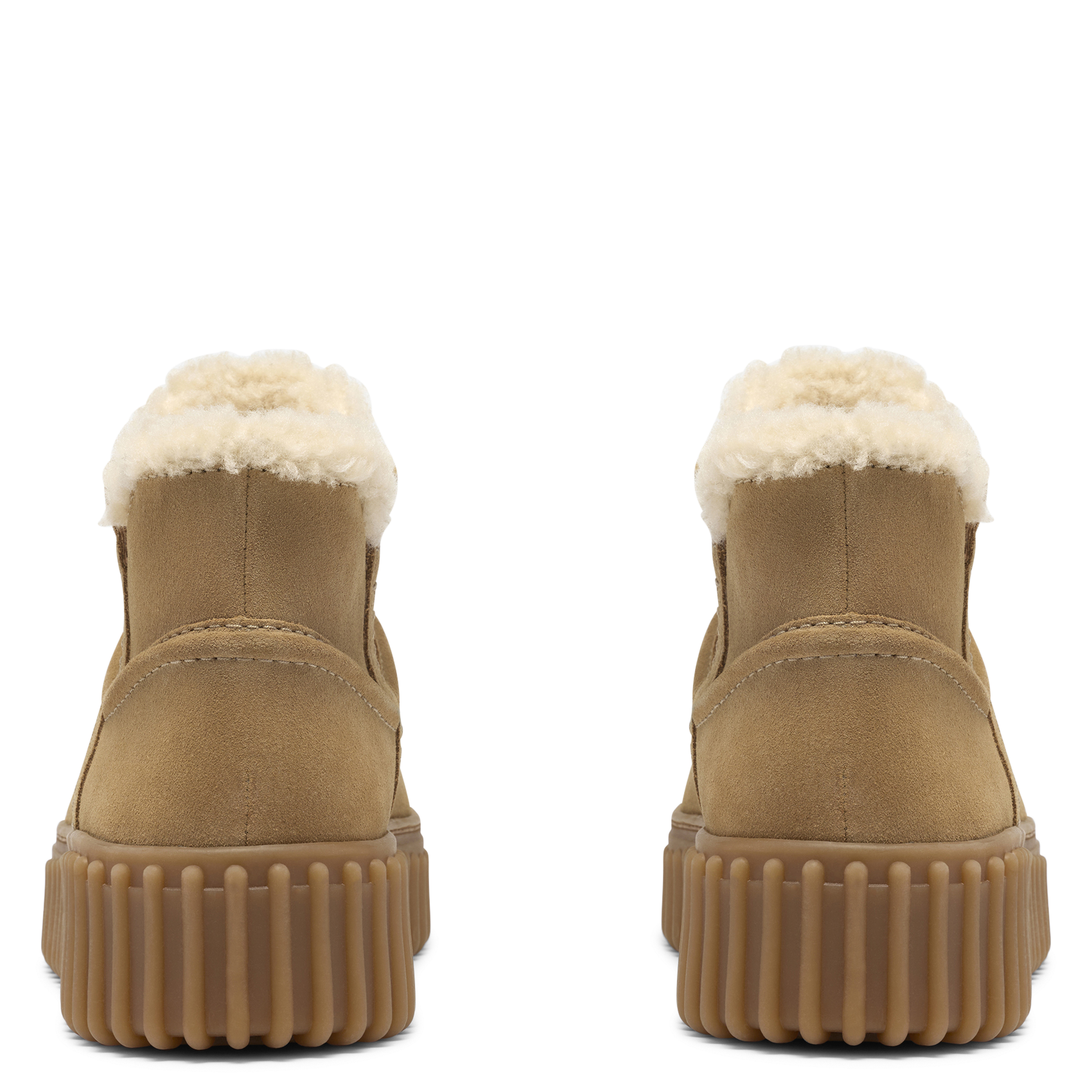 Gevoerde enkellaarzen van leer CLARKS Beige