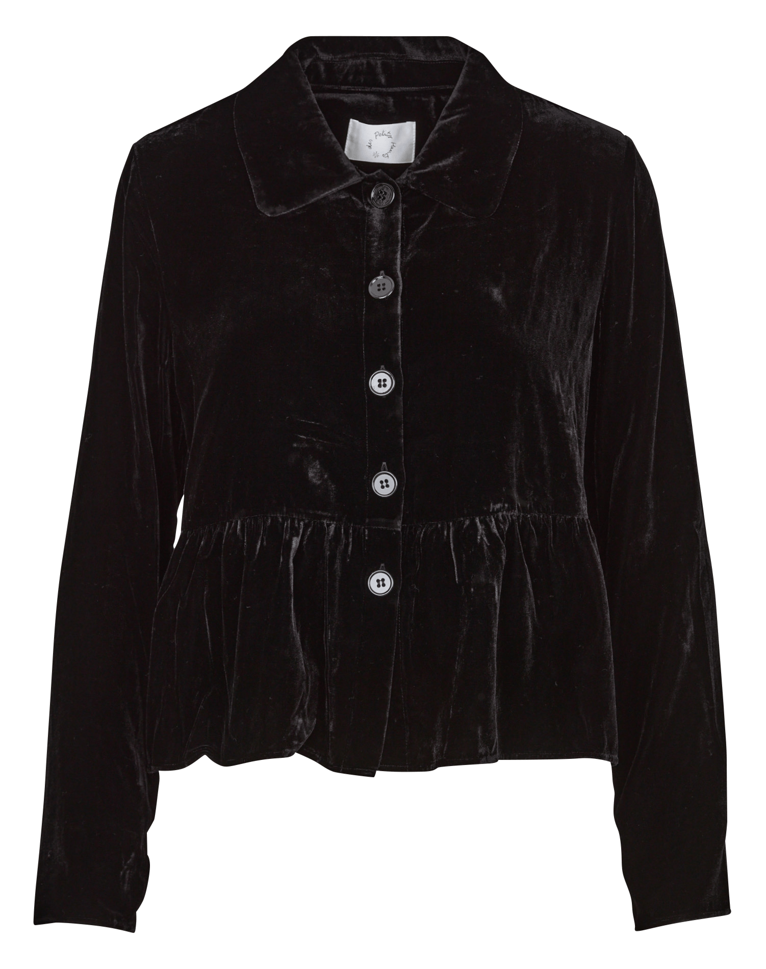 Chemise ample en velours  DES PETITS HAUTS Noir