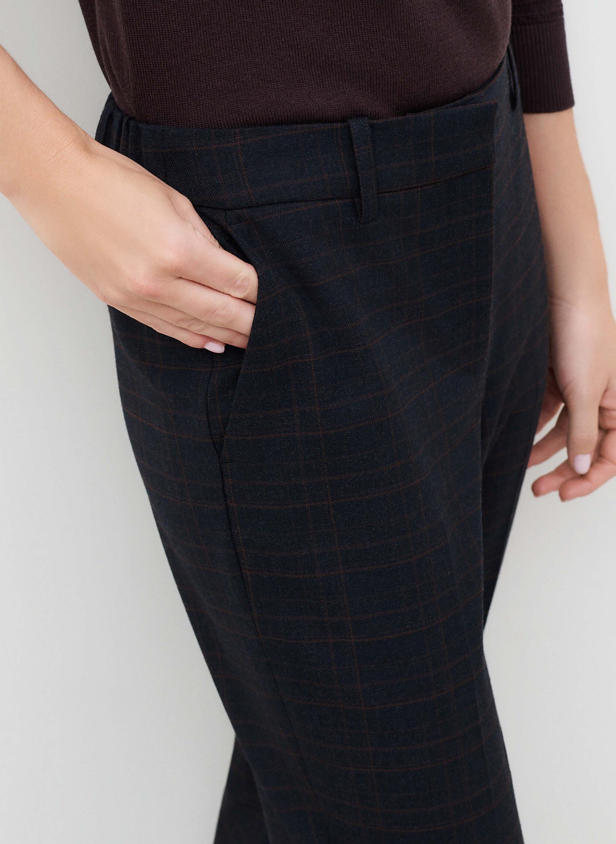 Straight-fit broek met ruiten CAROLL Grijs