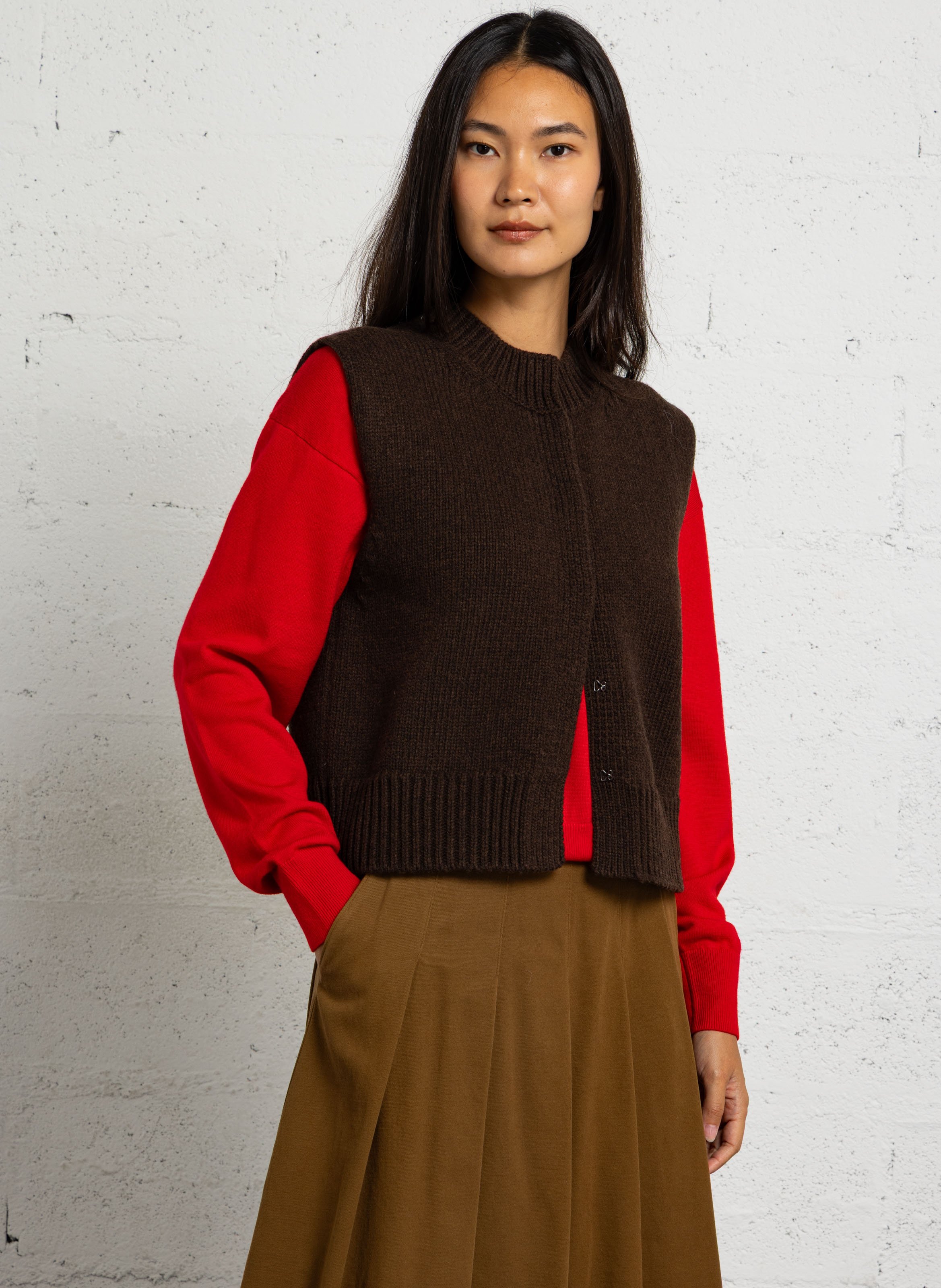 Oversize Wollweste SOEUR Braun