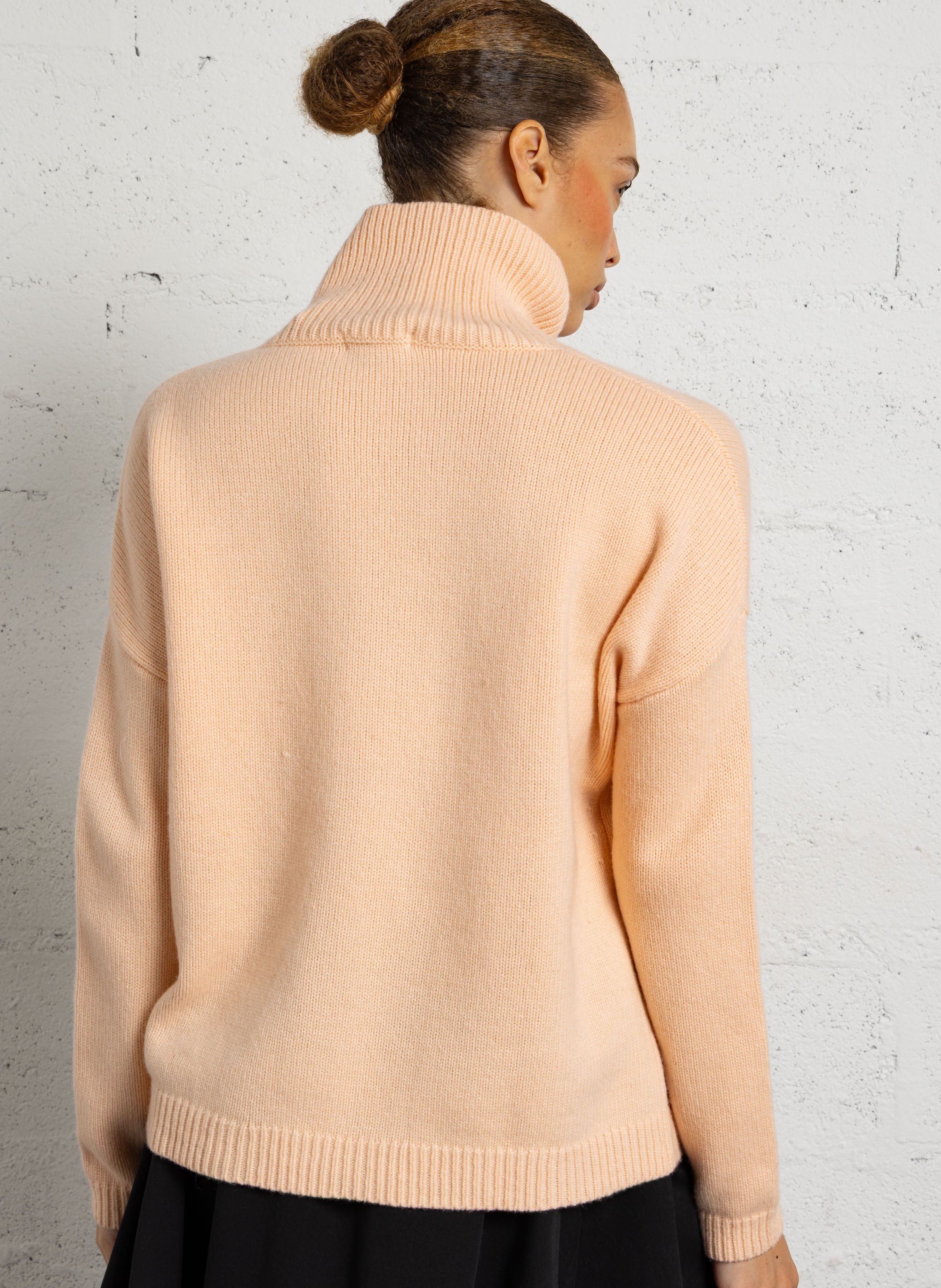 Loose-fit wool-blend sweater with high neck BELLEROSE Pink