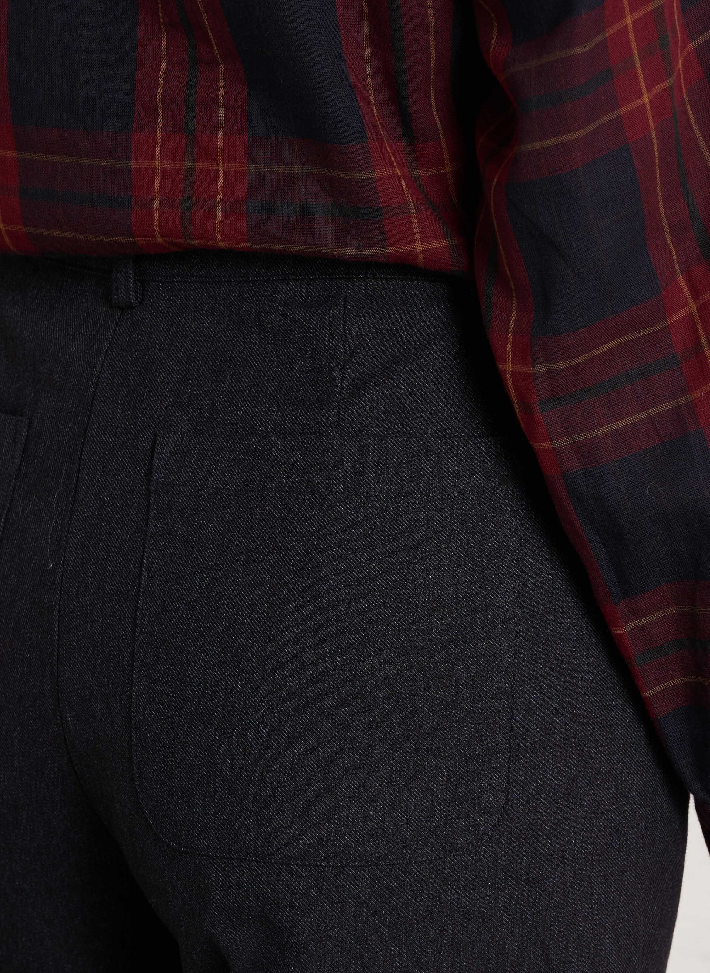 Straight tailored trousers in blended cotton NICE THINGS Blue