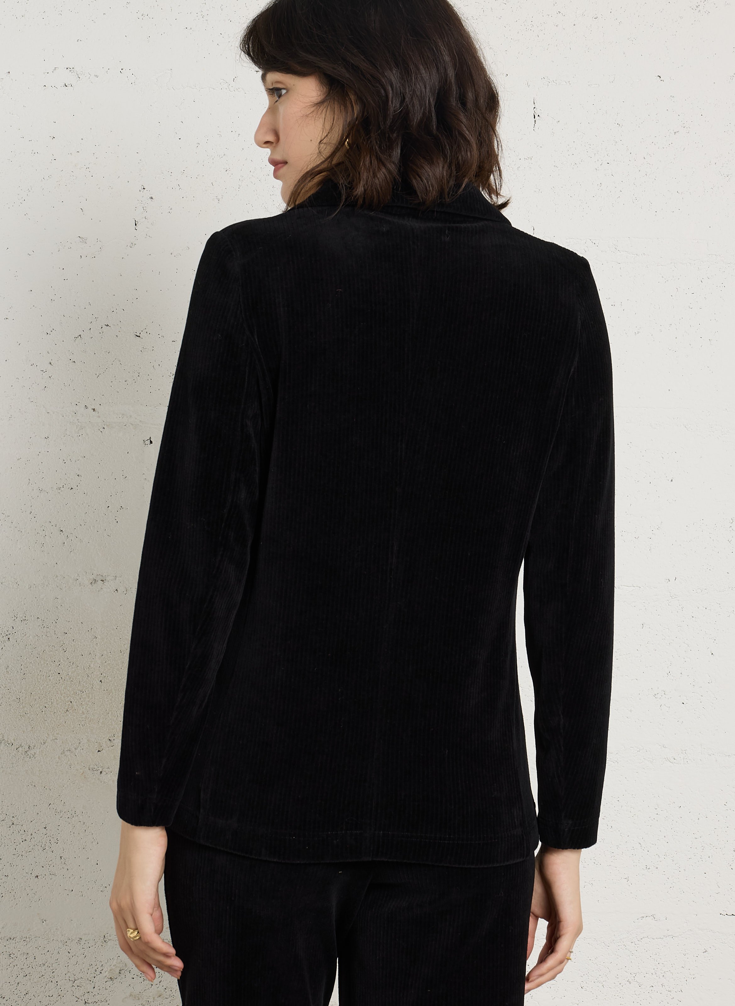 Veste col tailleur en coton mélangé NICE THINGS Noir
