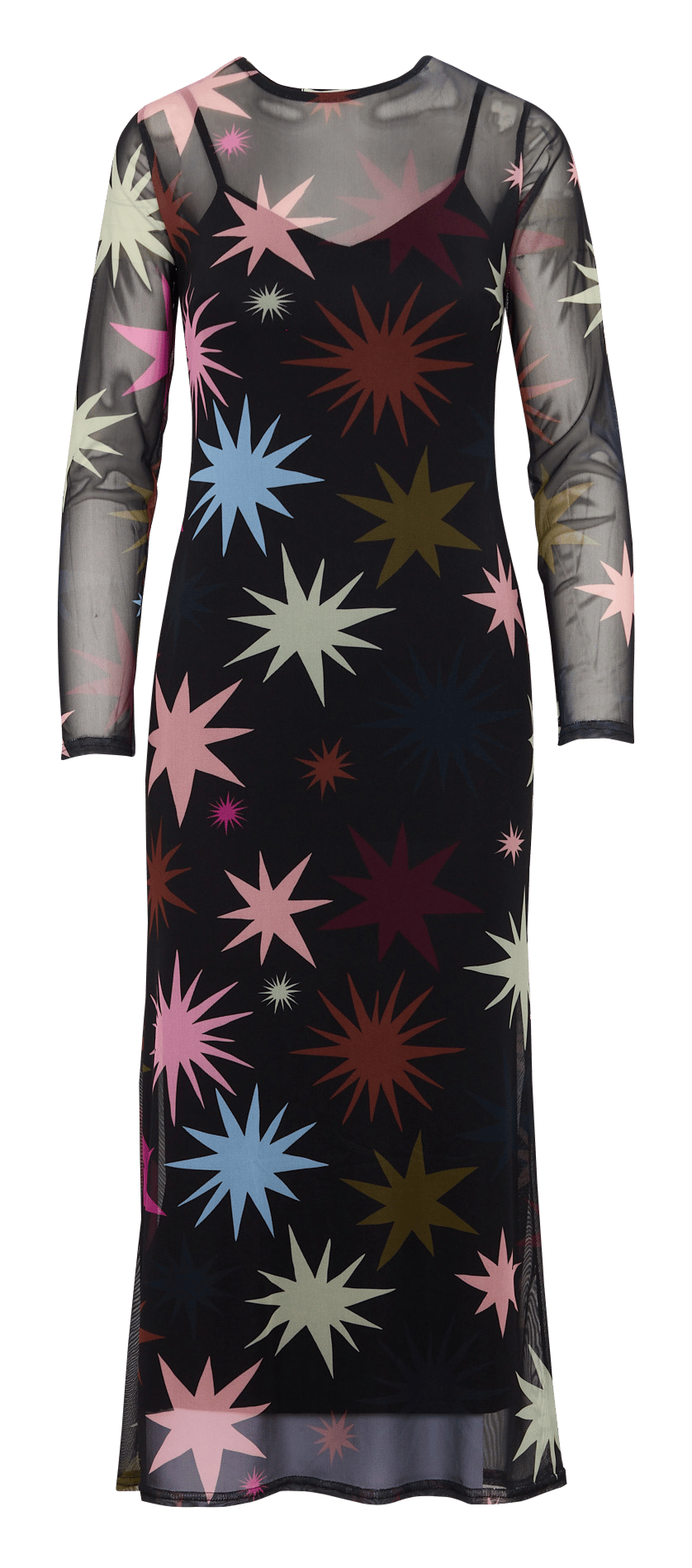 Long printed dress NEVER FULLY DRESSED Black