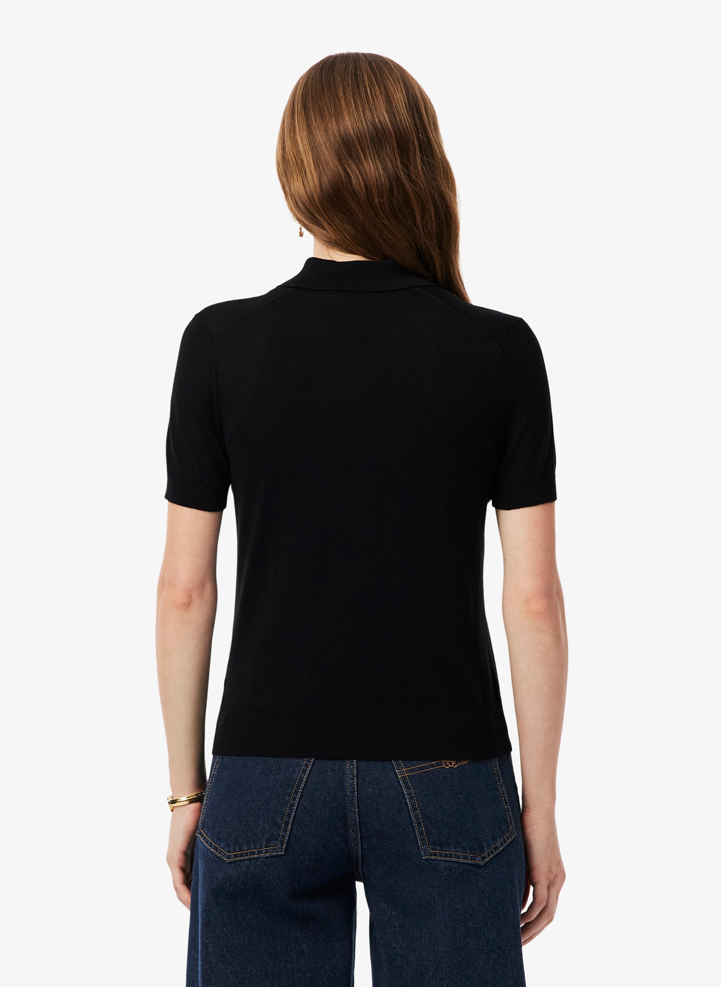 Straight-cut short-sleeved polo shirt LACOSTE Black