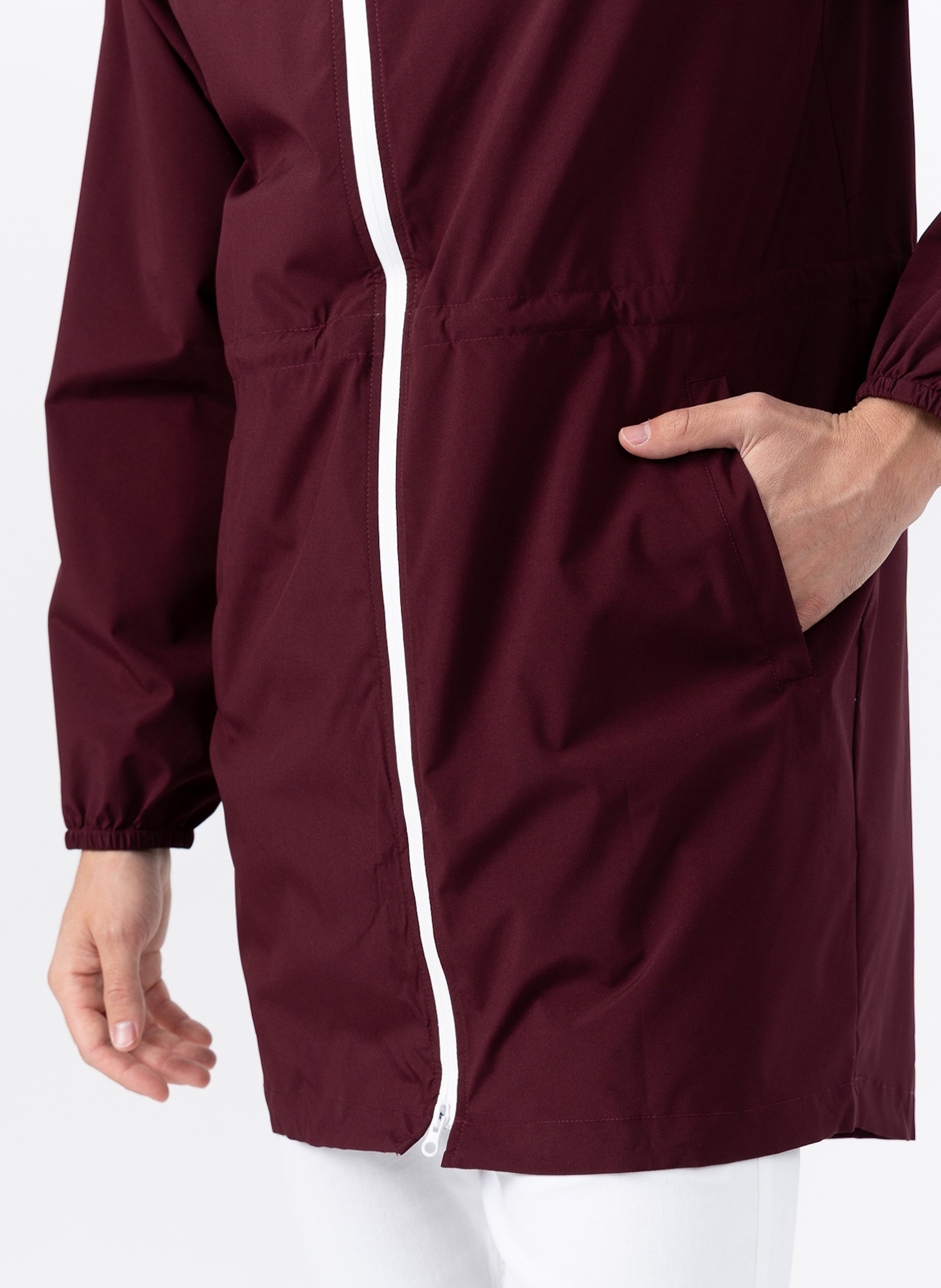 Langer faltbarer Regenmantel mit Kapuze FLOTTE Rot