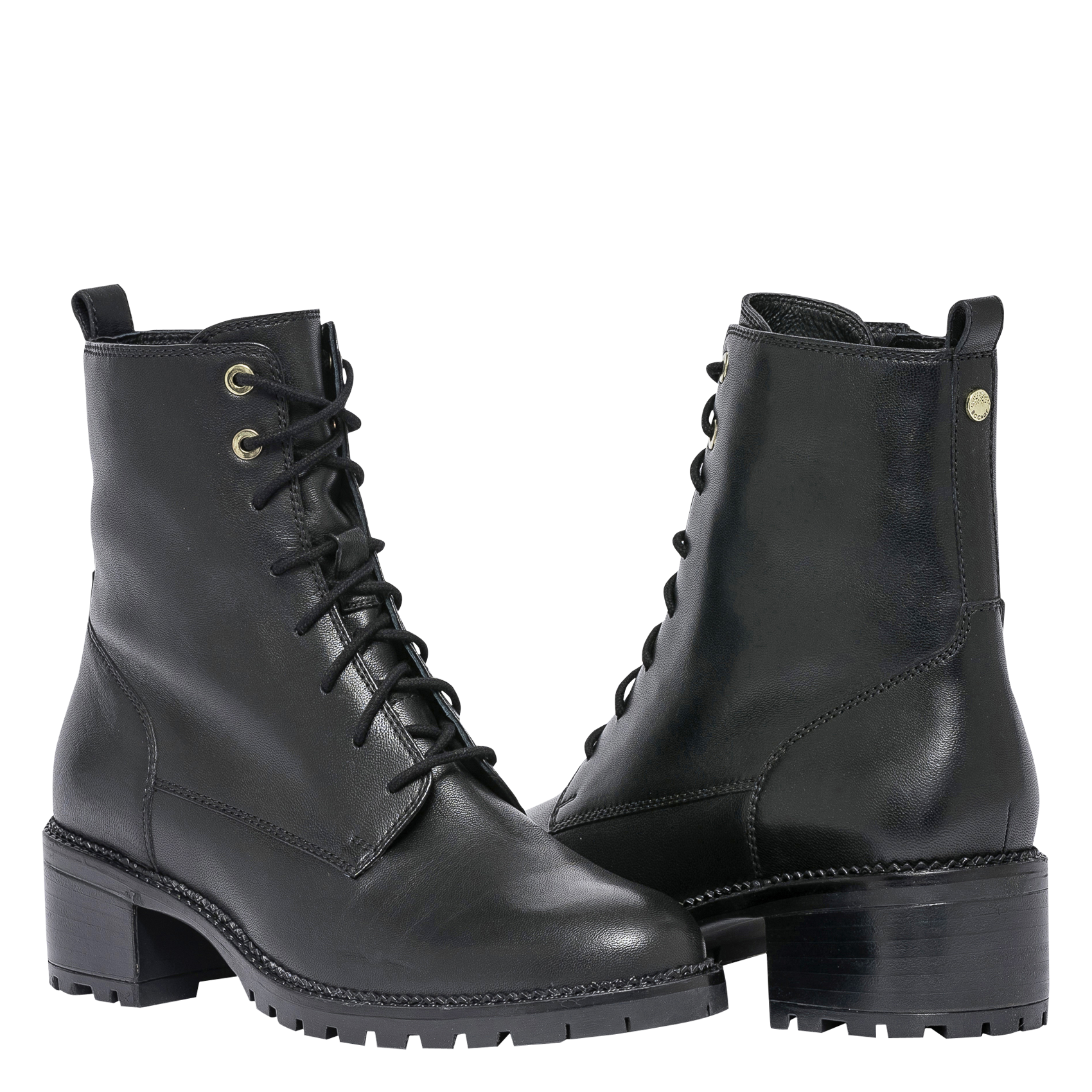 MARAWILA-Boots en cuir lisse à lacets BOCAGE Noir