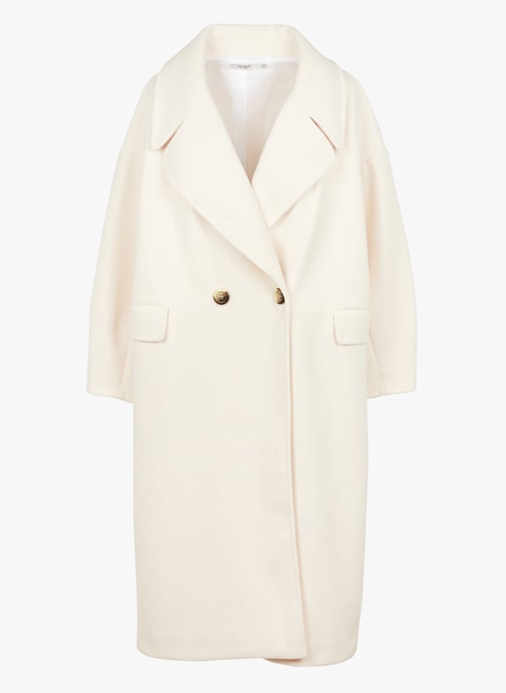 White Oversized mid length coat