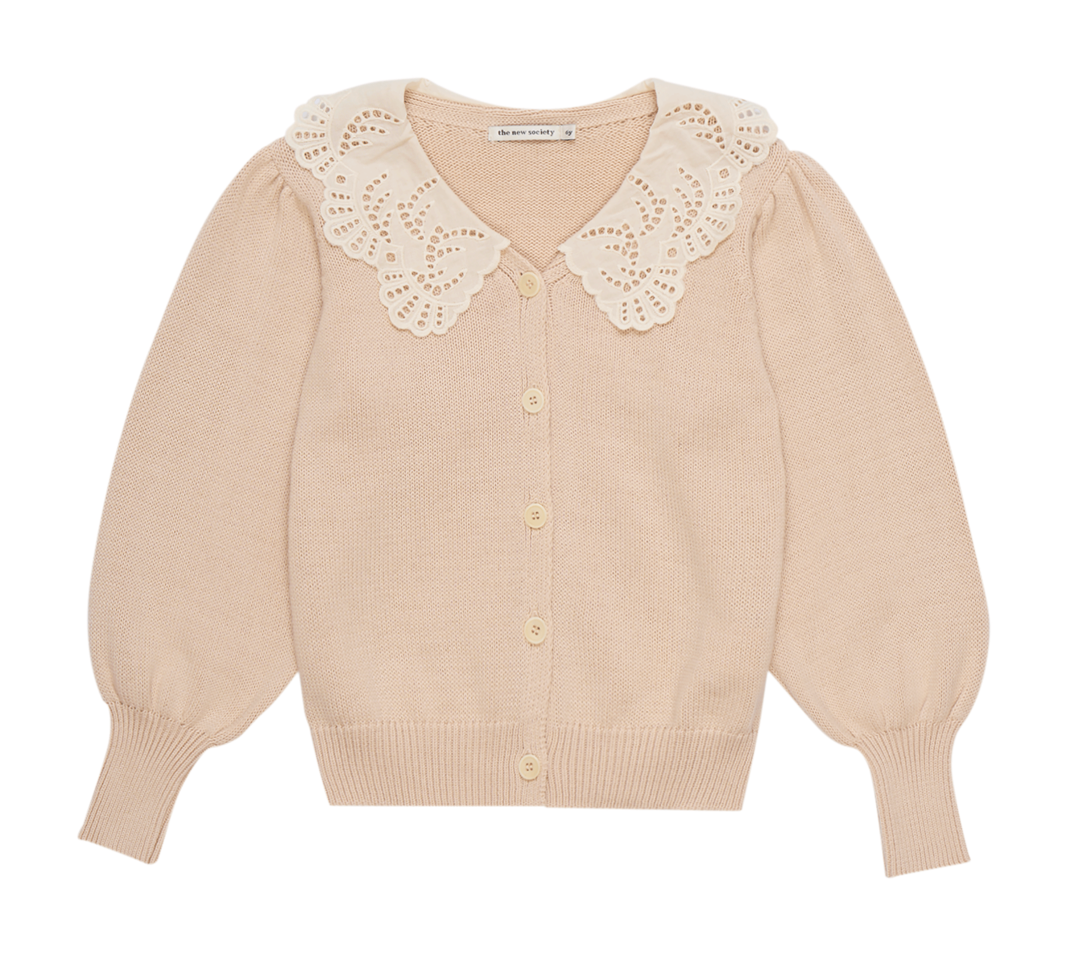 Geknöpfte Baumwoll-Strickjacke THE NEW SOCIETY Weiss