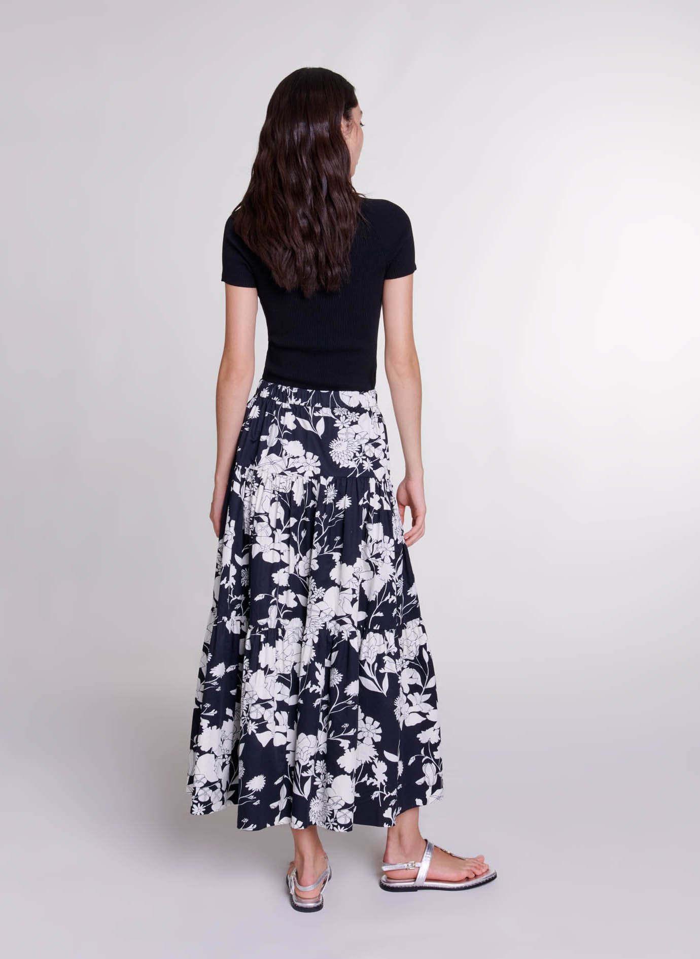 Top moulant en maille MAJE Noir