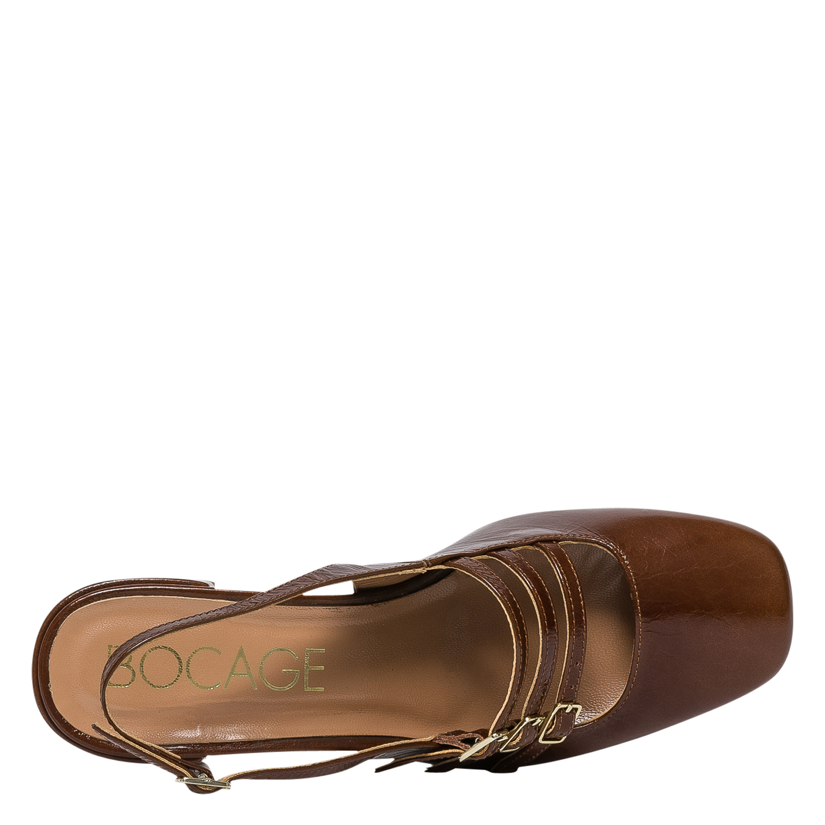 Babies à talons  en cuir  BOCAGE Marron