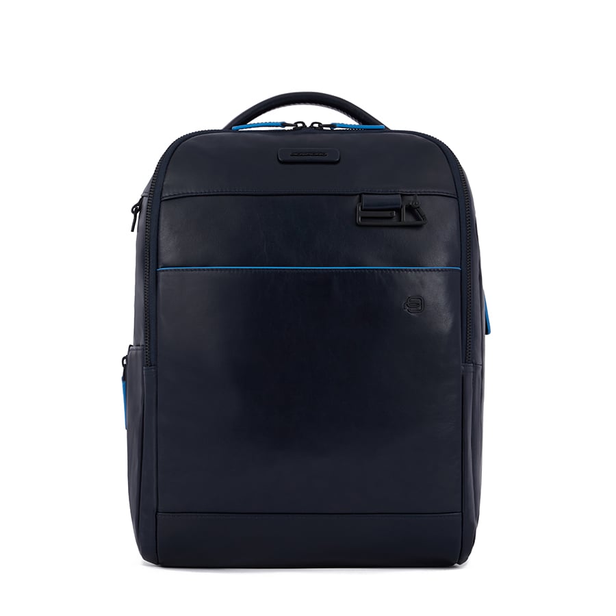 Leather backpack PIQUADRO Blue