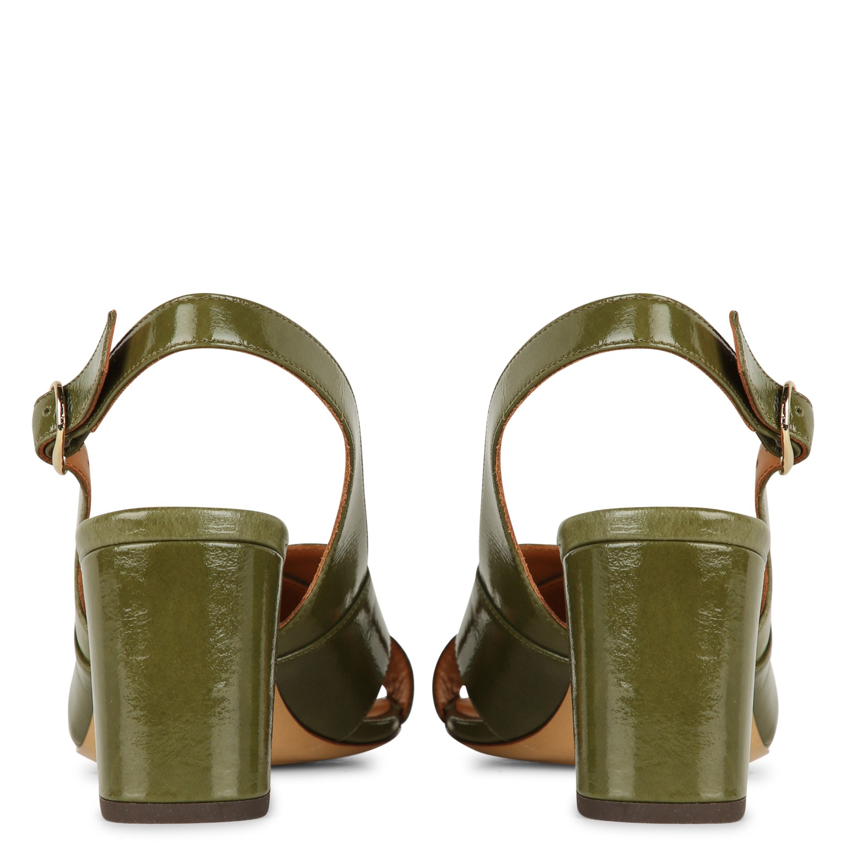 Sandales à talon en cuir vernis RIVECOUR Vert