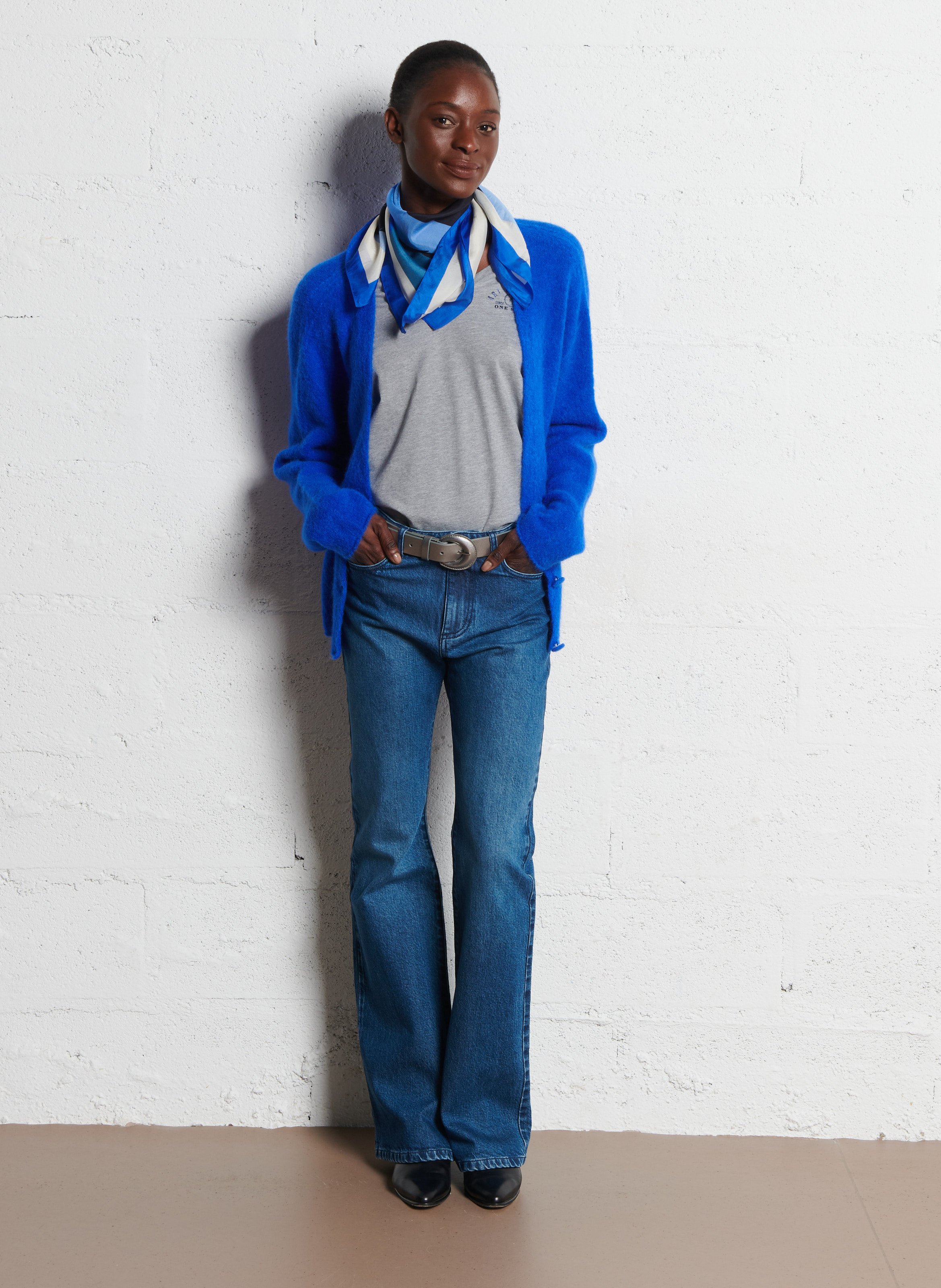 Oversized alpaca blend vest ONE STEP Blue