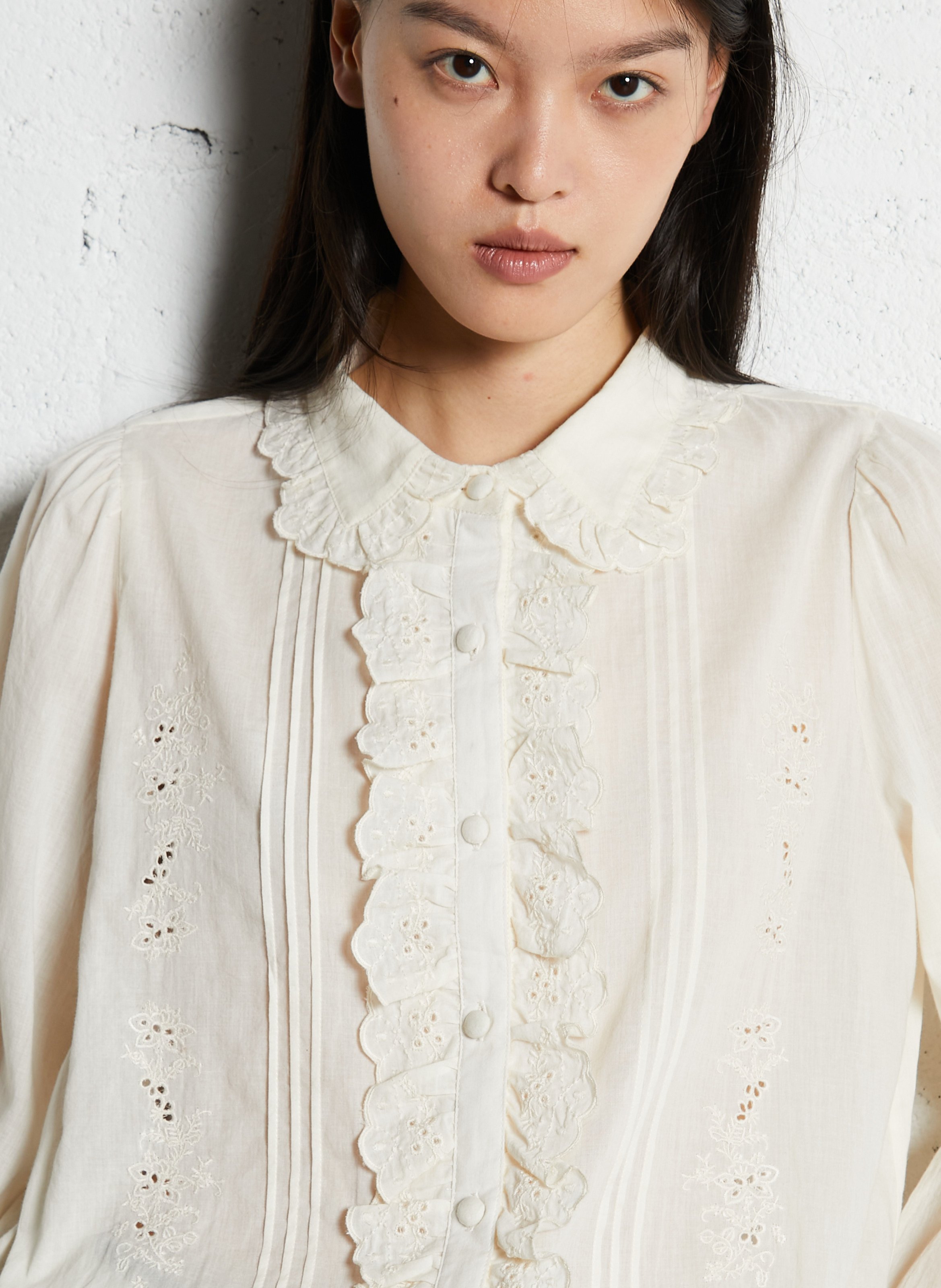 Blusenhemd mit Baumwoll-Peter-Pan-Kragen EMILE ET IDA Beige