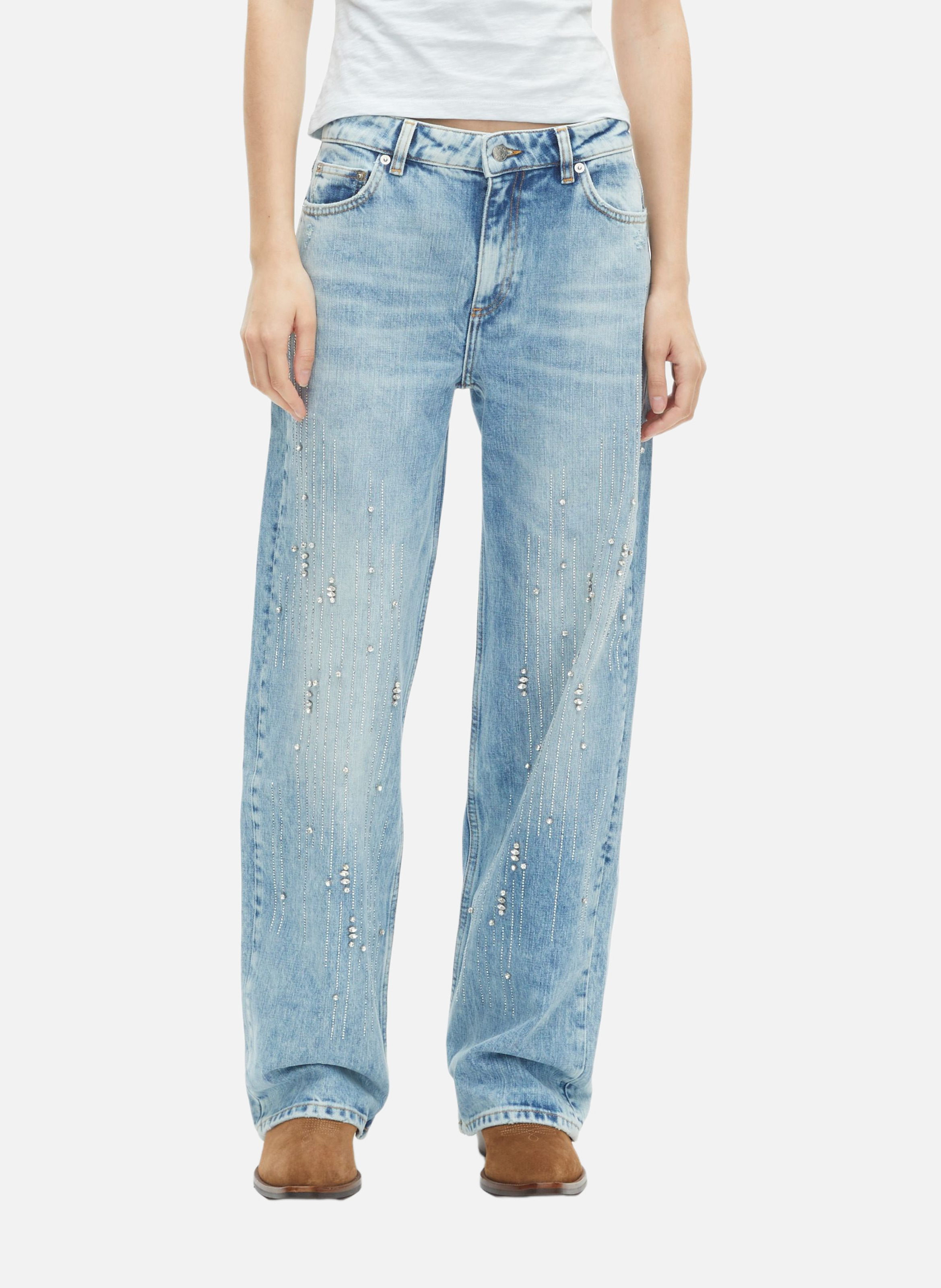 - Straight-leg jeans
- 5 pockets
- Straight cut
- Faded effect THE KOOPLES Blue