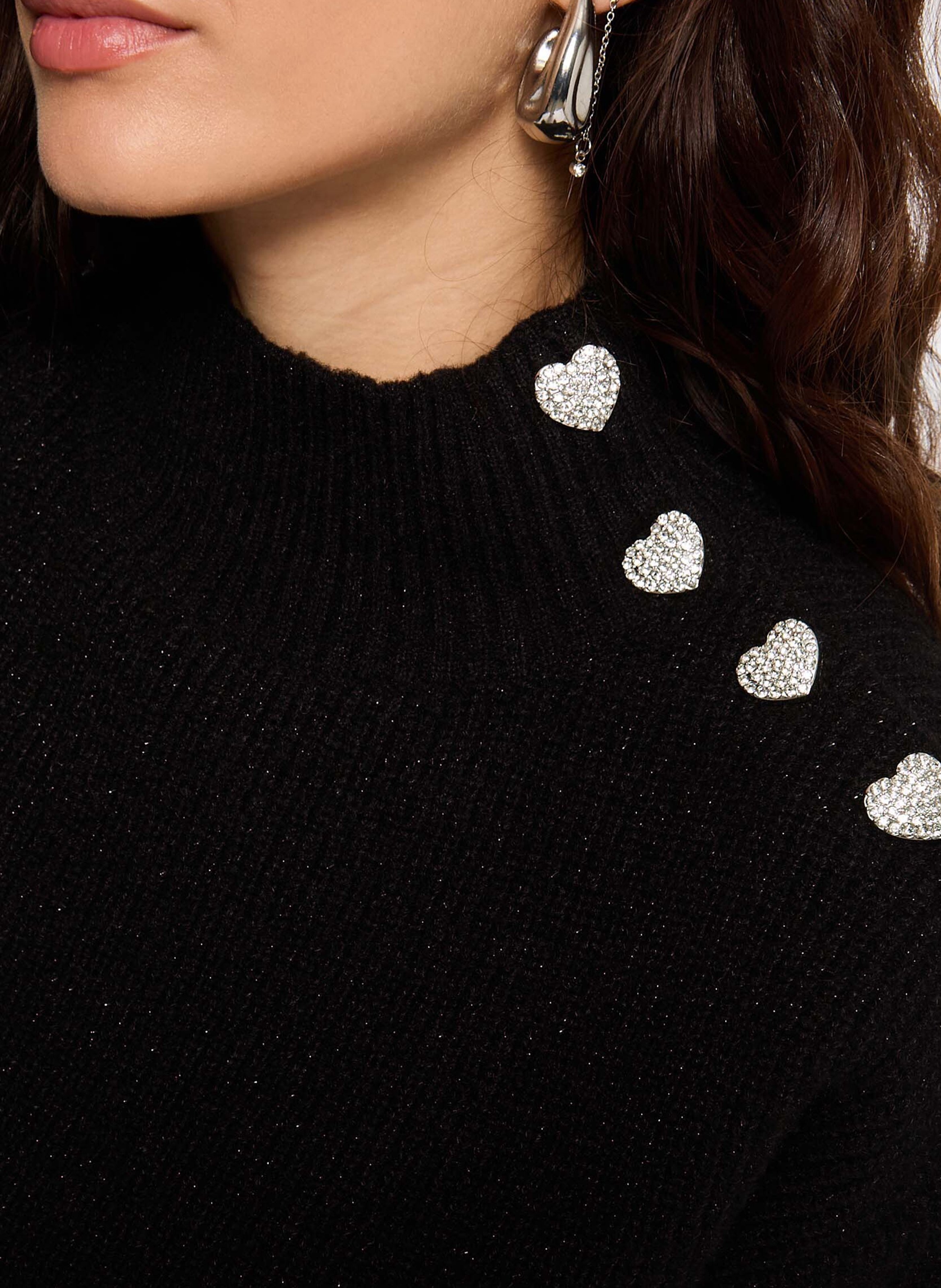 Straight-cut high-neck sweater MORGAN Black